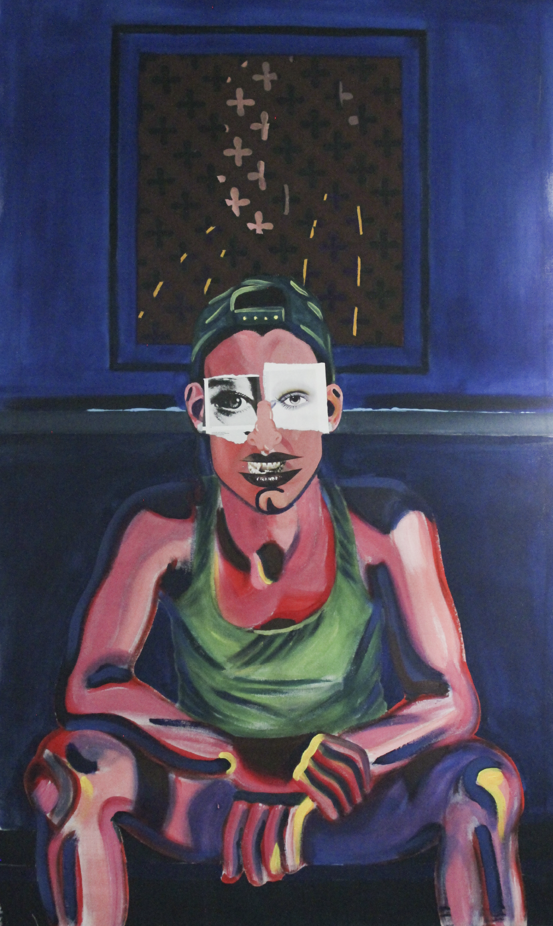 NOTHING TO CONFESS :
Acrílico, papel / lienzo
130 x 70 cm
2020