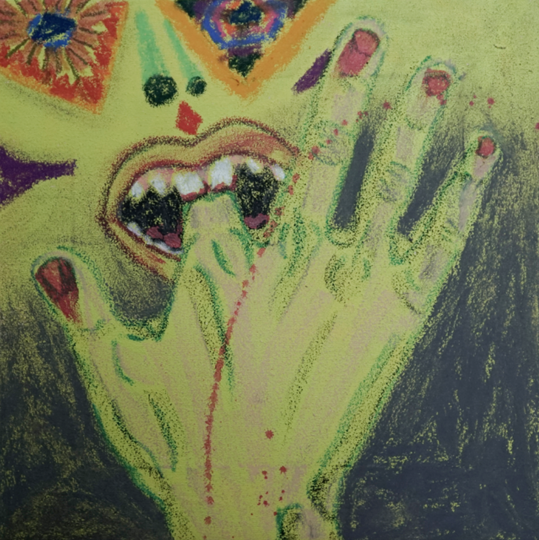 AUTOFAGIA
Acrílico y pastel / lienzo 25 x 25 cm
2020