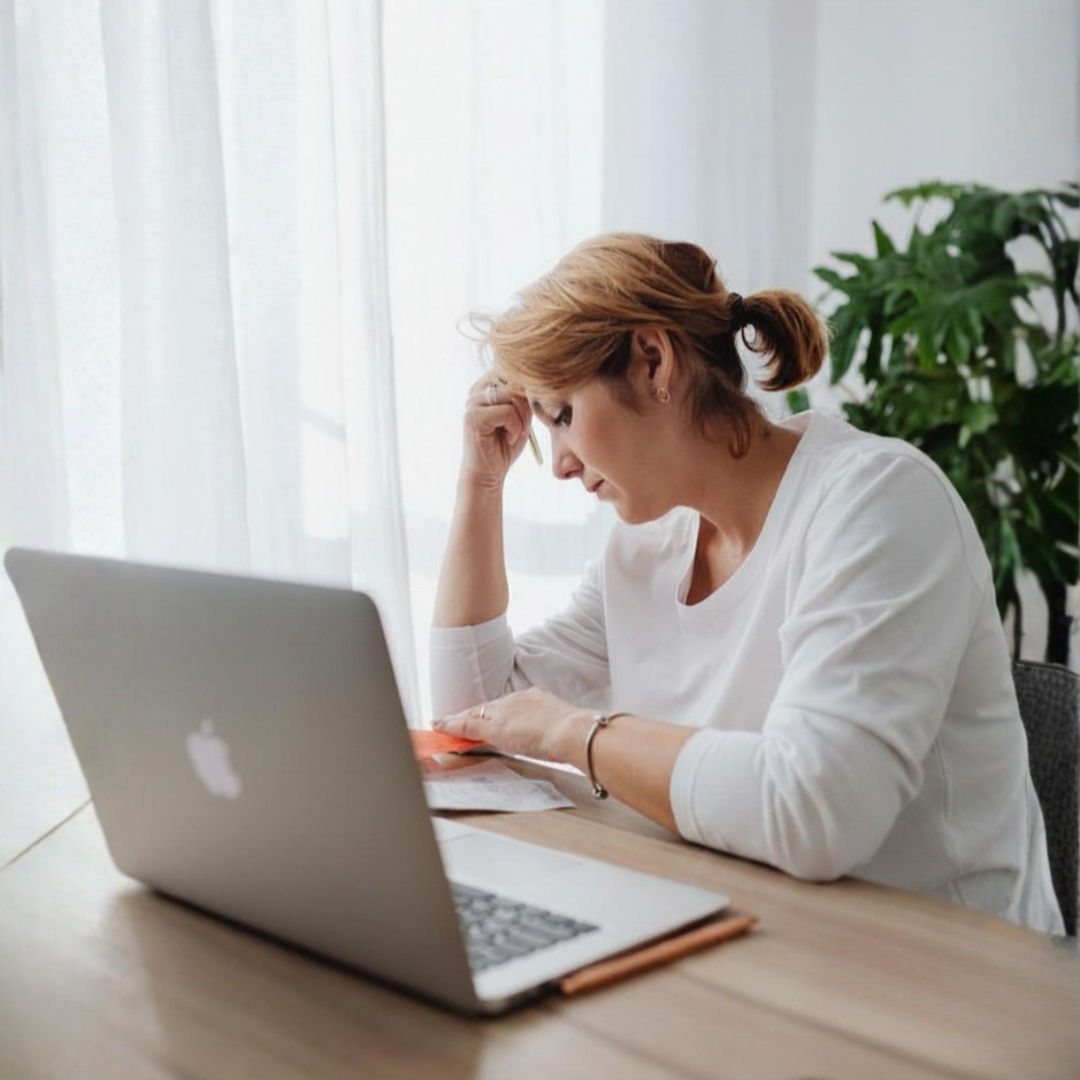 Woman Laptop Perimenopause Menopause Rosie Health Calgary