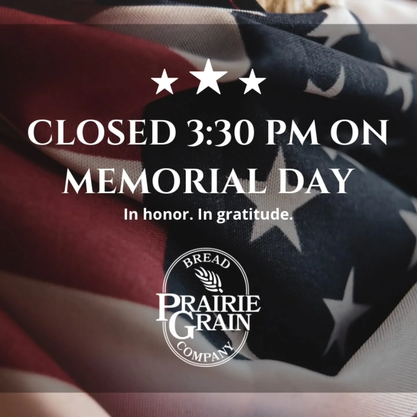 This Monday, we&rsquo;ll be closing up a little early&mdash;3:30 PM to be exact&mdash;in observance of Memorial Day.

Like many of you, we&rsquo;ll be taking a moment to step back, slow down, and reflect on the reason this day exists: to honor those 