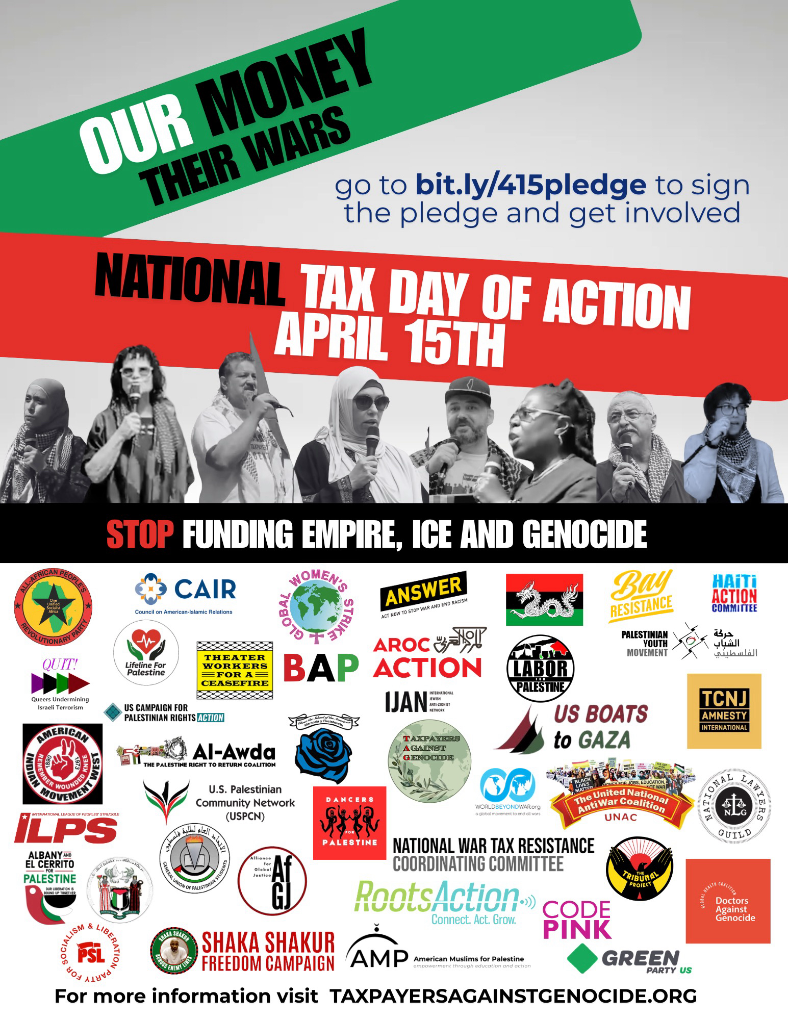 Taxpayers Take to the Streets Nationwide - No More Money for Weapons, War, or ICE