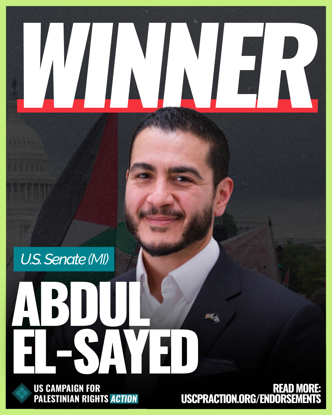 Palestine Wins at the Polls as Dr. Abdul El-Sayed Defeats AIPAC