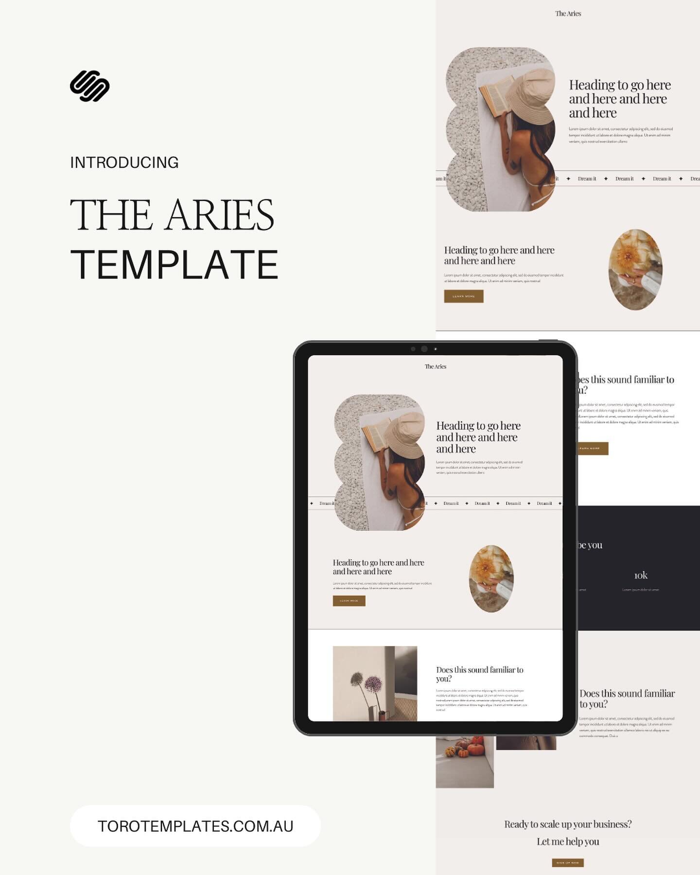 Elevate your online presence with the Aries ✨

The Aries templates is the perfect choice for entrepreneurs, coaches and creatives (and more) who are ready to level up with an easy to use &amp; customise website designed to convert 🎉

The Aries is a 