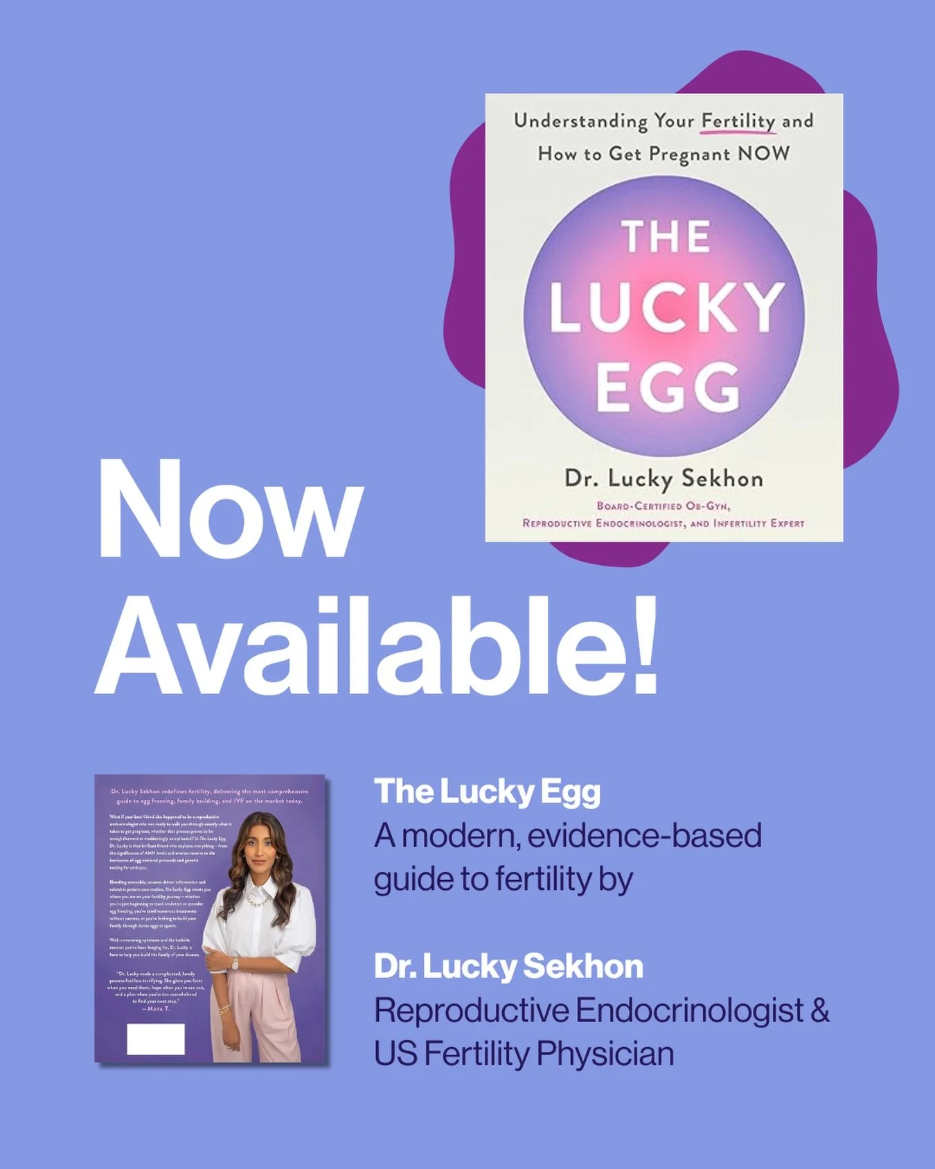 We are celebrating the official release of The Lucky Egg, written by US Fertility physician Dr. Lucky Sekhon! 🎉 This book is an evidence-based guide to understanding fertility and navigating the path to pregnancy.

In The Lucky Egg, Dr. Sekhon bring