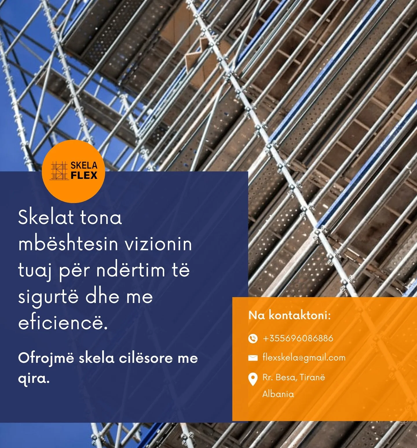 Fuqizoni projektin tuaj! Skelat tona jan&euml; gati p&euml;r t&euml; ndihmuar n&euml; realizimin e objektivave tuaja t&euml; nd&euml;rtimit. #Nd&euml;rtoMeSkelaflex #ProjektiJuaj 🏢🛠️

#skela #skelaflex #ndertim #tirane #vlore #astir #durres #tirana