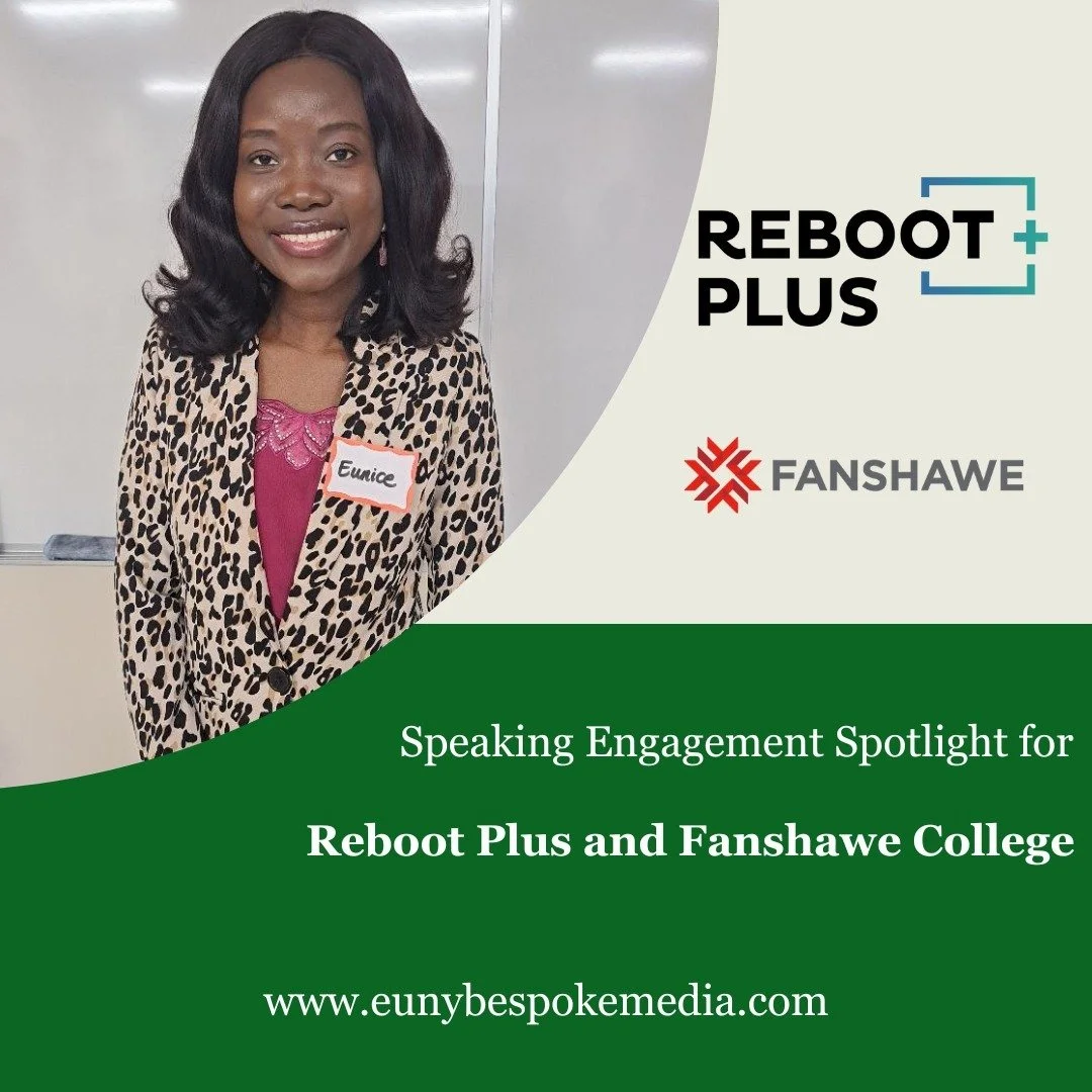 Our Founder and CEO, Eunice, was a guest speaker for the Reboot Plus program in November 2024. 

The Reboot Plus program is a youth education and employment program for youth aged 17 to 24 who are unsure of their future career path and at risk of not