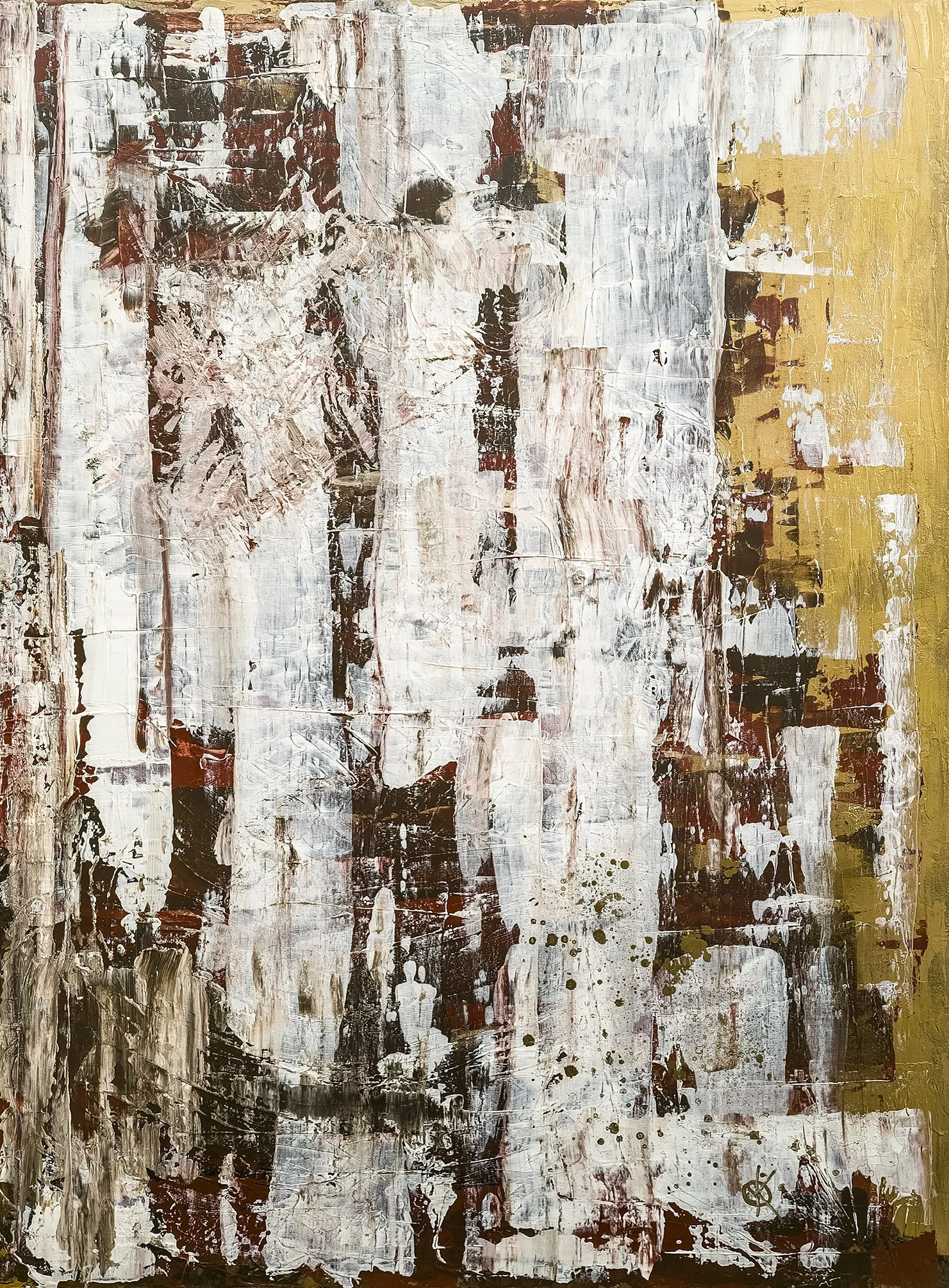 Solitary Symphony 2024. Acrylic & Spray Paint on Canvas 75x56x2