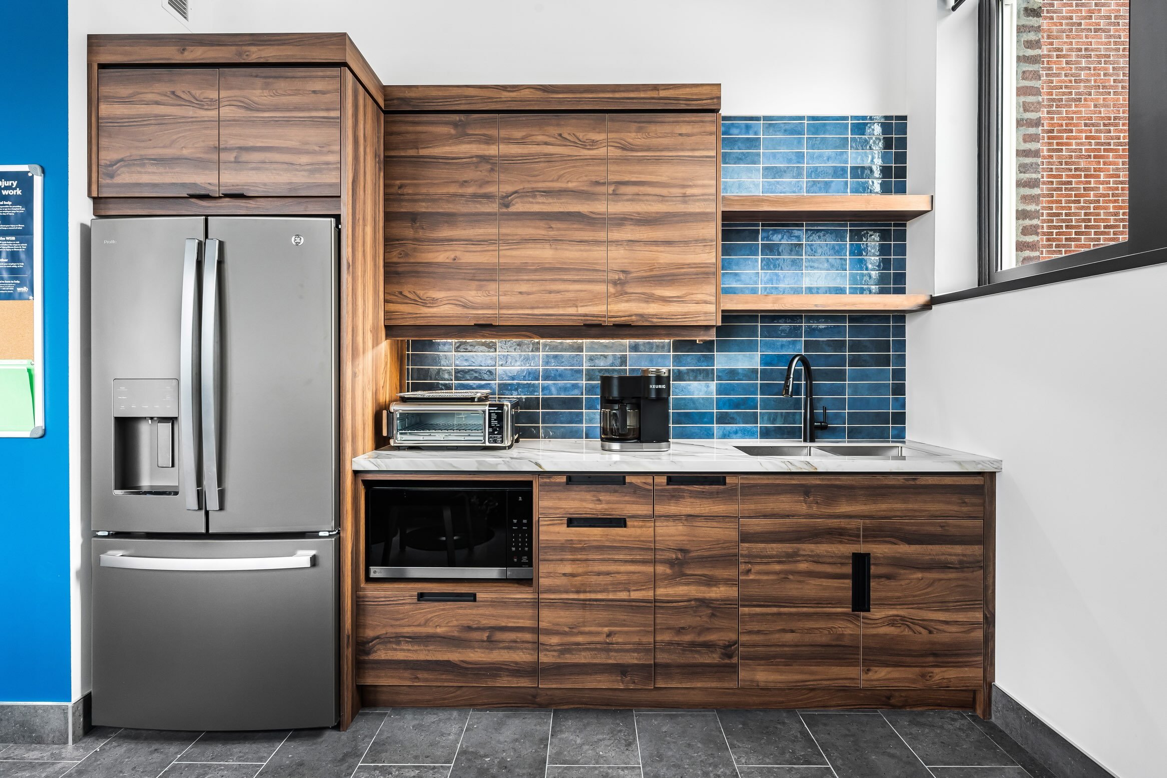 Good design makes for great breaks. ☀️ We are thrilled with how this kitchen and dining space turned out for the City of Thorold Development Services project ! It&rsquo;s the perfect blend of modern style and practical layout, designed to keep the te