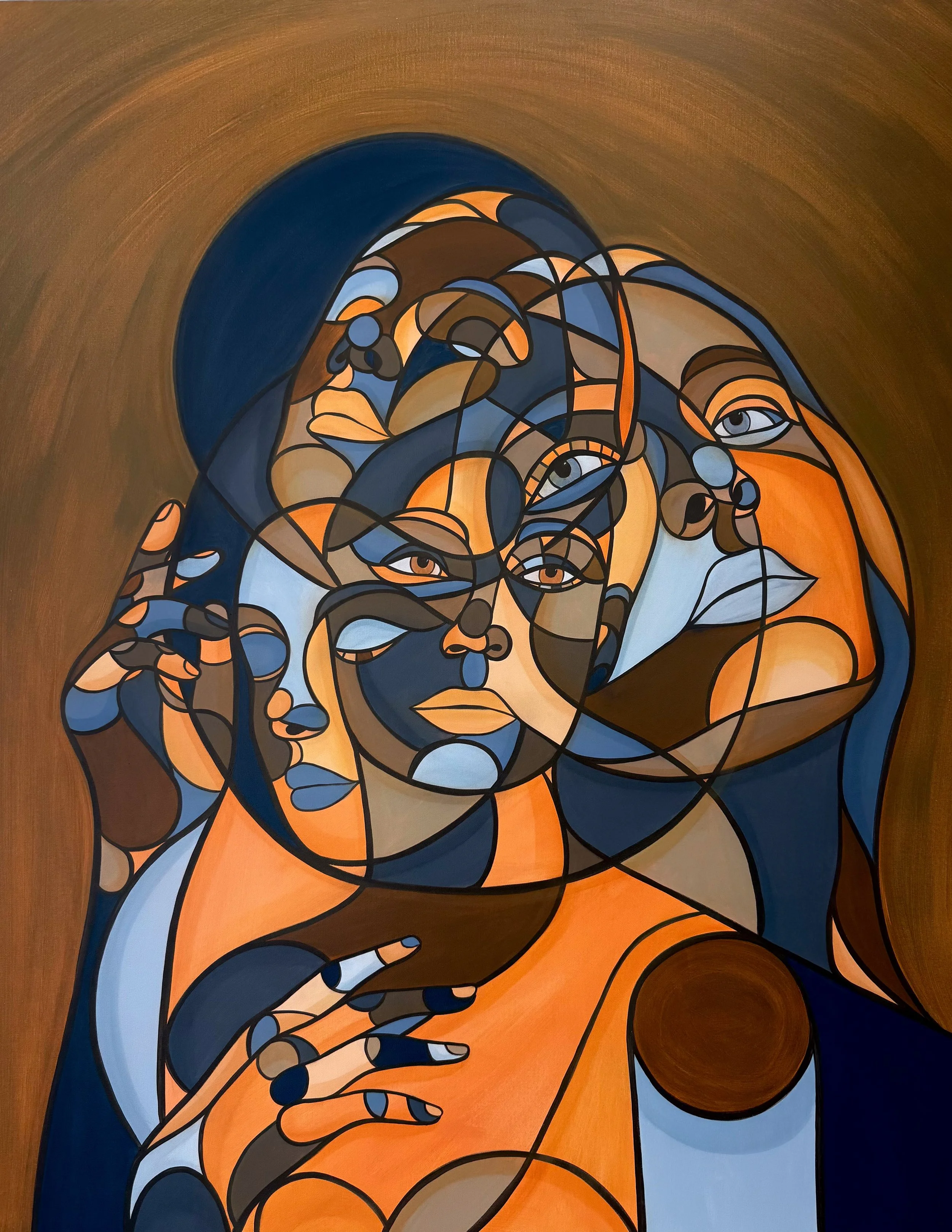 "The Veil of the Dreaming Moon" 2025 | acrylic on canvas | 60" x 48" 🔸sold - private collection