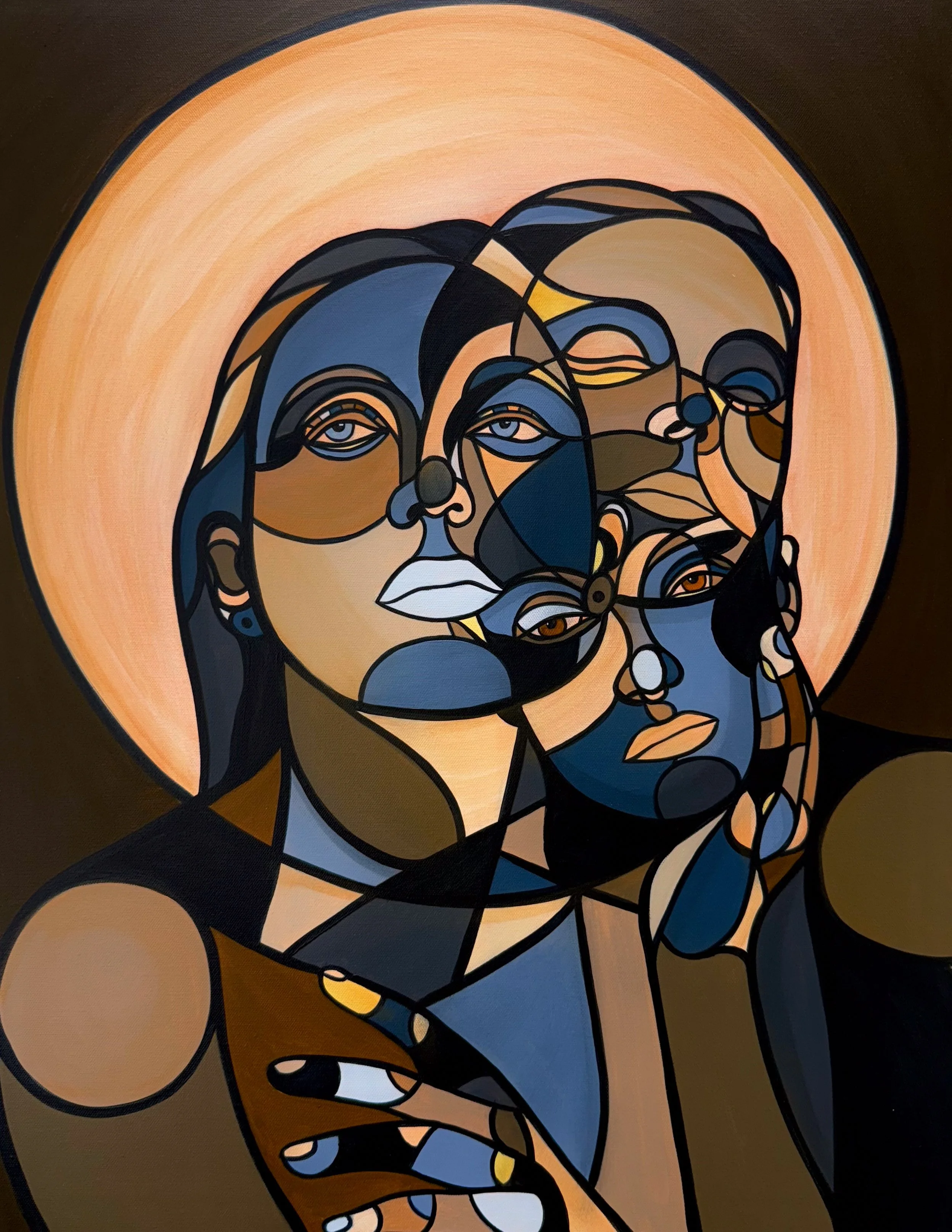 "Full Moon - Shining in Unbounding Light" 2025 | acrylic on canvas | 28" x 22" 🔸sold - private collection