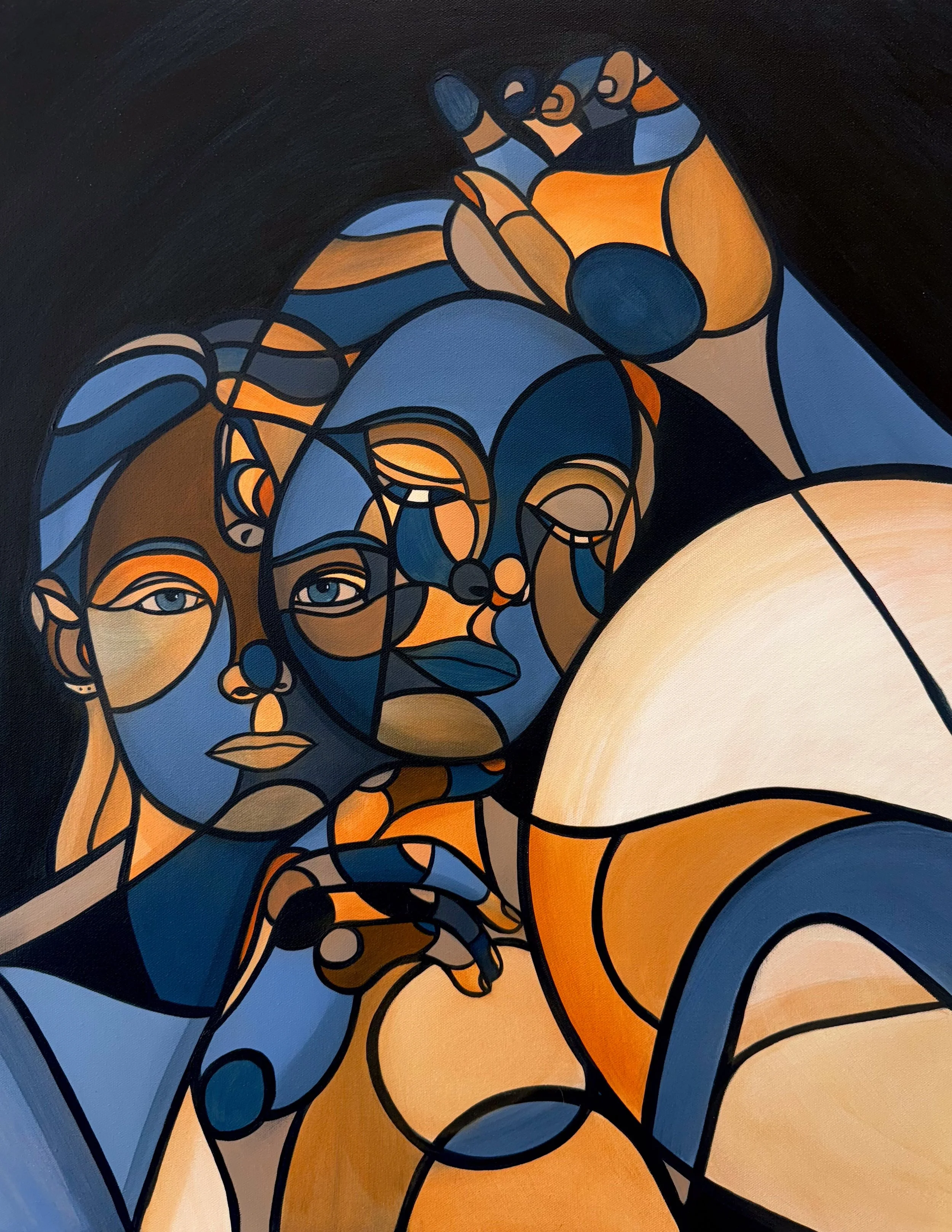 "Last Quarter - The Calm of Undoing" 2025 | acrylic on canvas | 30" x 22"