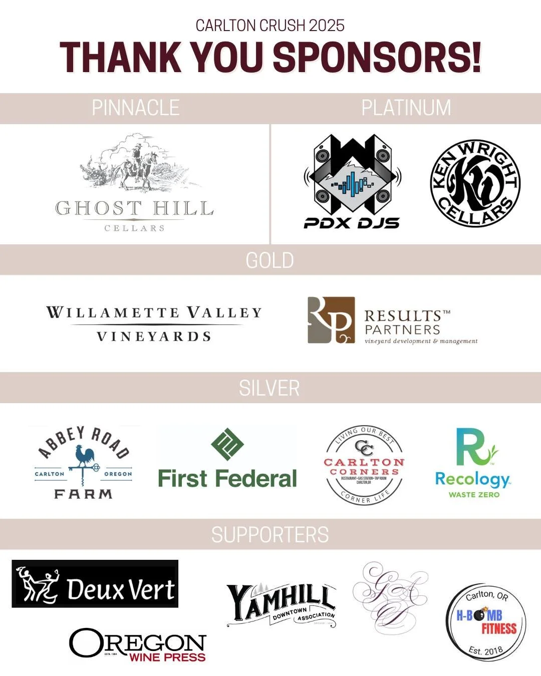 A huge thank you to our 2025 Carlton Crush sponsors! Your support makes this event possible and we are grateful to have such incredible partners by our side. THANK YOU! ❤️ #carltoncrush #carltonbusinessassociation