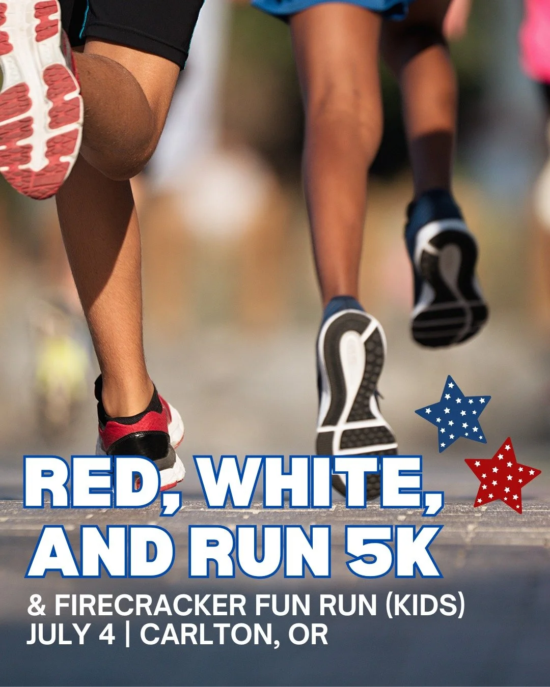 Kick off your Fourth of July celebration with the Red, White &amp; Run 5K and Firecracker Fun Run (for kids) in the heart of Carlton! Wear your red, white, and blue - the best-dressed will be awarded a prize!

8:00 AM - 1-Mile Firecracker Fun Run for