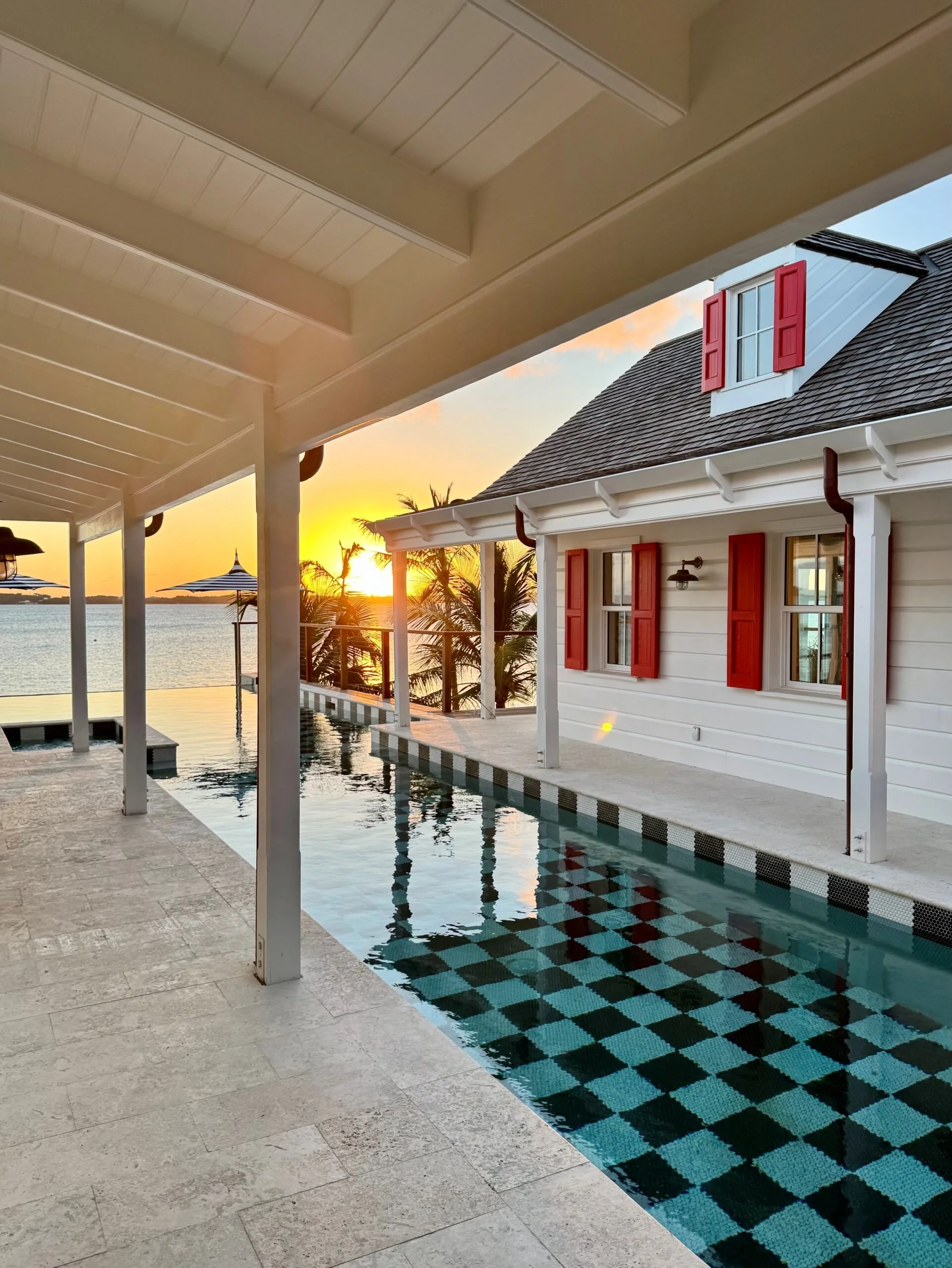 The Crown Villa-Pool with sunset.jpg