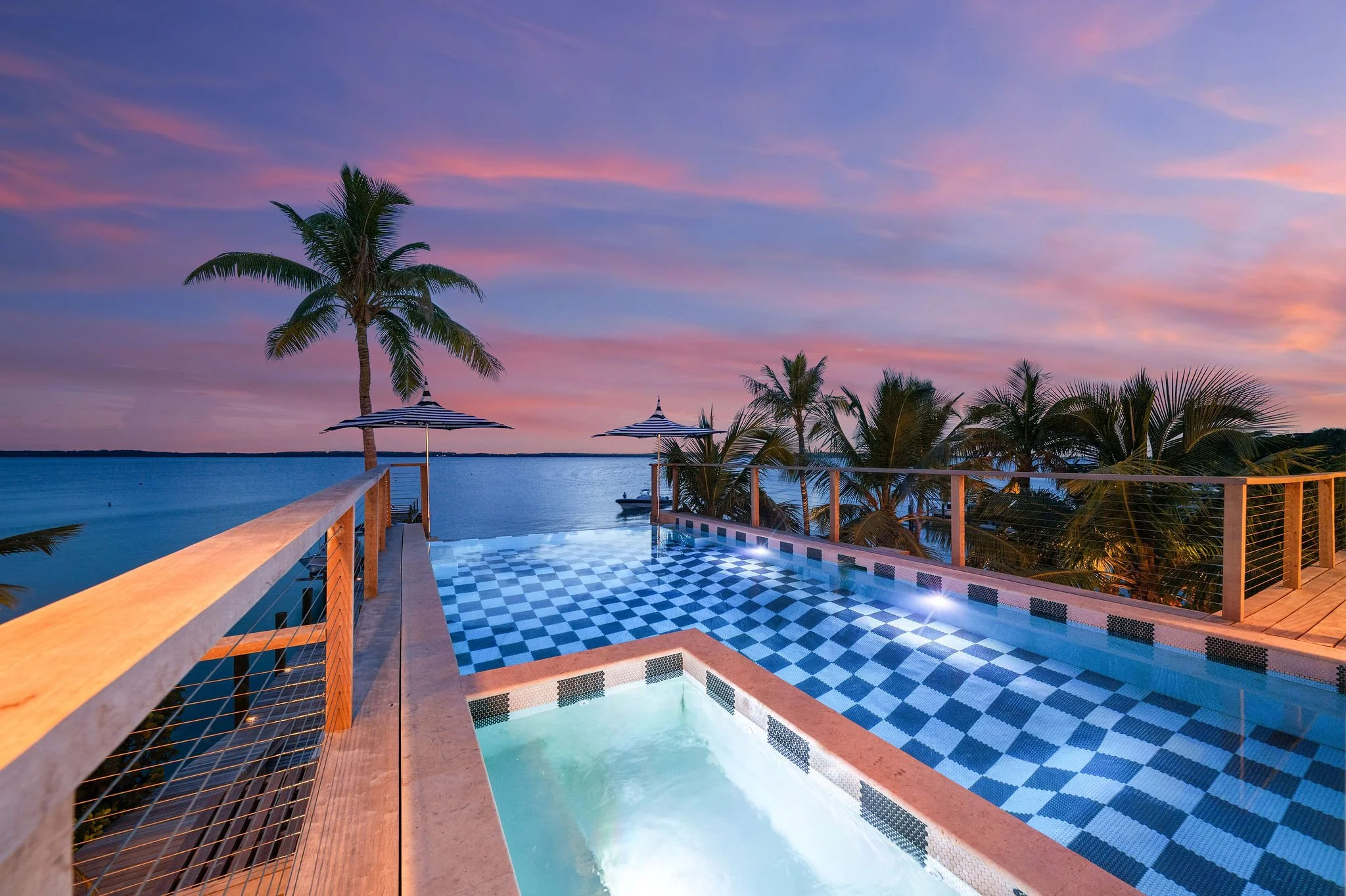 The Crown Villa-Pool:Hot tub with sunset.jpg