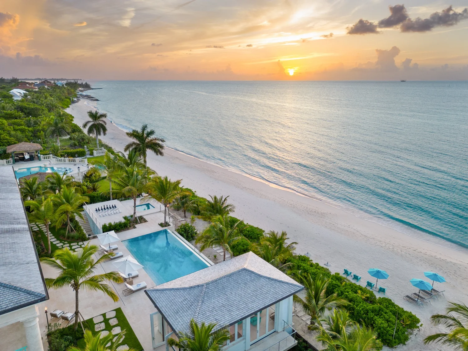 Luxury homes overlooking the ocean at Old Fort Bay, Nassau, Bahamas