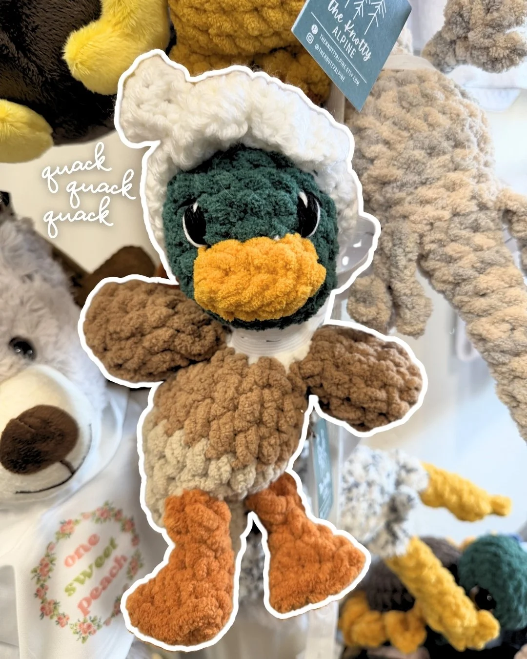These little guys are hard to walk past.

Handmade crochet stuffies from The Knotty Alpine (based in Fruita, Colorado), each one with its own personality and charm.

Soft, playful, and made with so much care &mdash; the kind of thing that makes a per