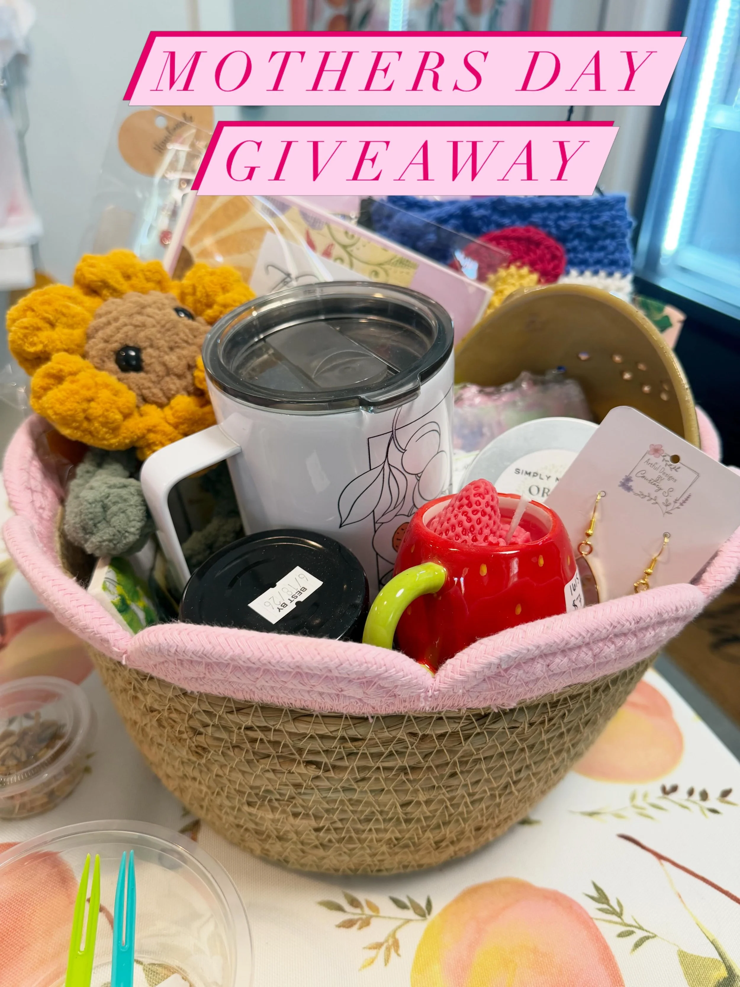 💐 LAST CHANCE TO ENTER OUR MOTHER&rsquo;S DAY GIVEAWAY! 💐

Only a couple days left to get entered to win our beautiful Mother&rsquo;s Day Basket filled with amazing goodies and handcrafted creations generously donated by our incredible local vendor