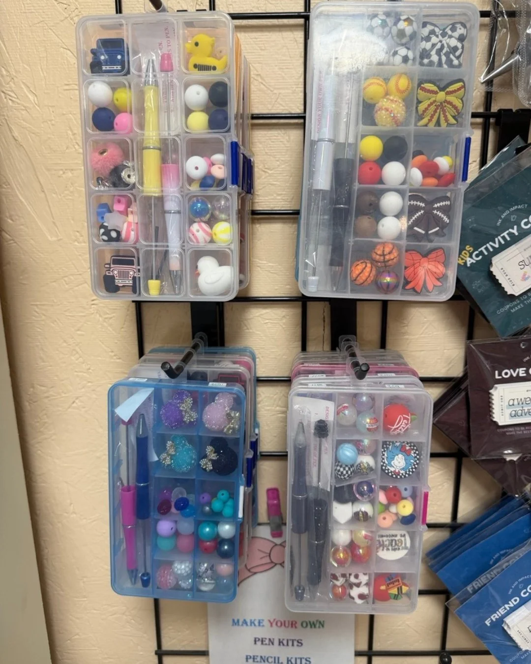 Okay this one is so fun. ✏️

It's a make-your-own pen kit, so you get to fully style your pen exactly how you want it with all the beads and little charms. Peaches, sports, animals, fun characters, sparkly ones&hellip; there's a combo for every kind 
