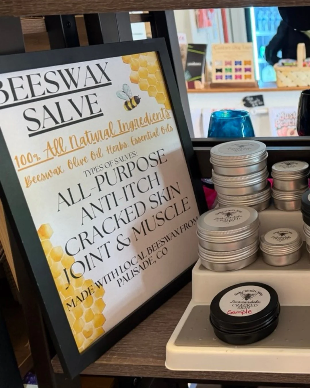 Meet one of those quietly useful things you'll be glad you grabbed. 🐝

These beeswax salves are made right here with local Palisade beeswax and all-natural ingredients, and honestly there's one for just about everything life throws at you.

And here