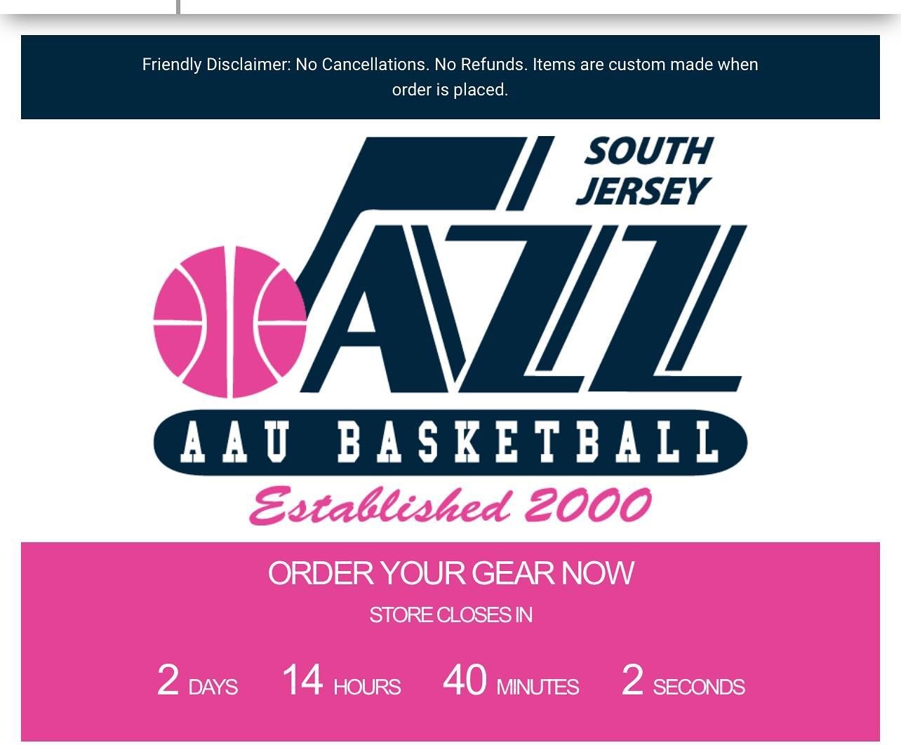 🔥REMINDER THE APRIL GIRLS SPIRIT STORE CLOSES SUNDAY. SO ORDER NOW BEFORE IT CLOSES!🔥

https://jupiter.areswear.com/store/?storeName=South_Jersey_Jazz_Girls_Basketball_2024_April_Reopen