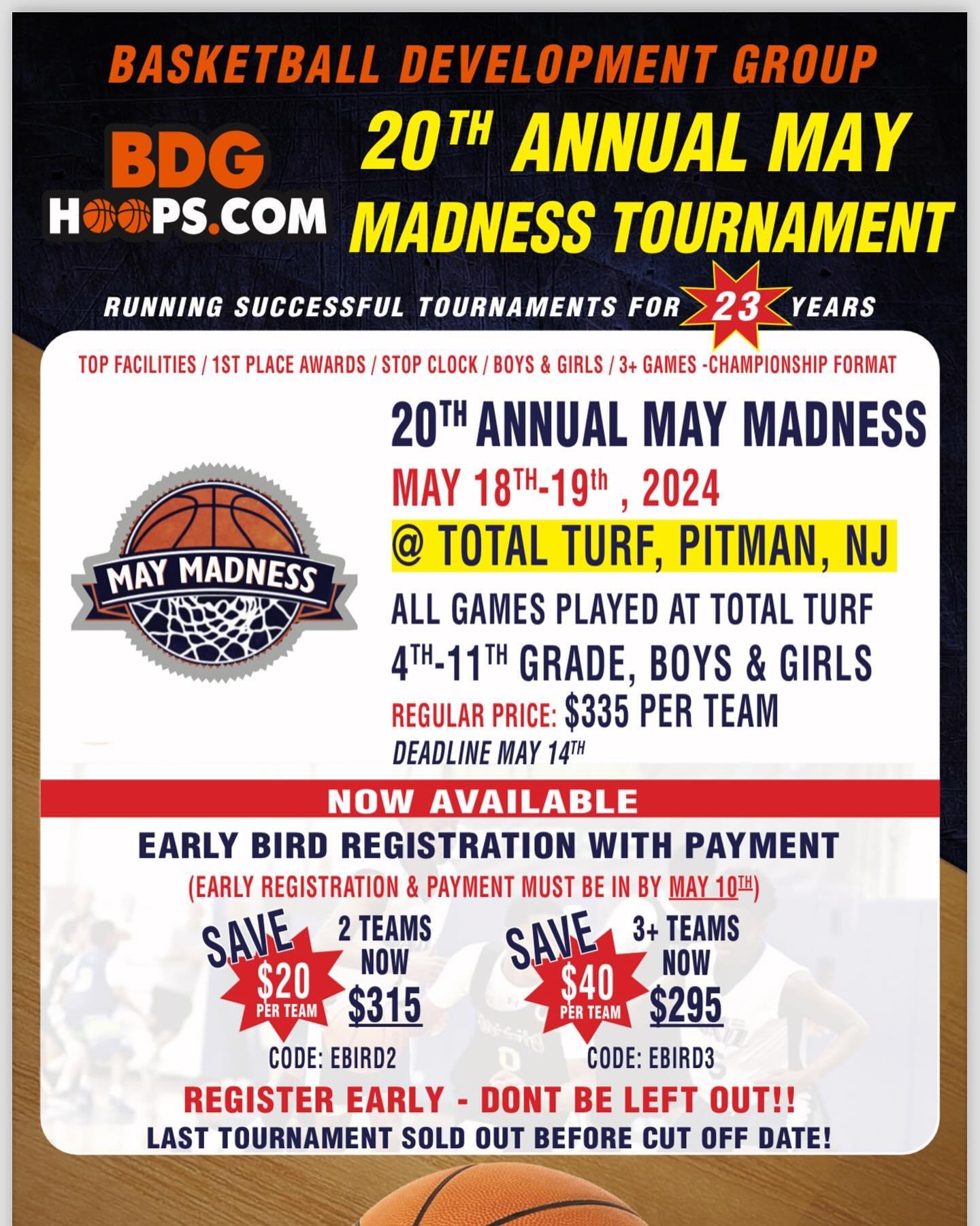 🔥WE STILL HAVE SPACE FOR GIRLS &amp; BOYS TEAMS!  BUT THEY ARE GOING FAST SO REGISTER NOW AT WWW.BDGHOOPS.COM🔥