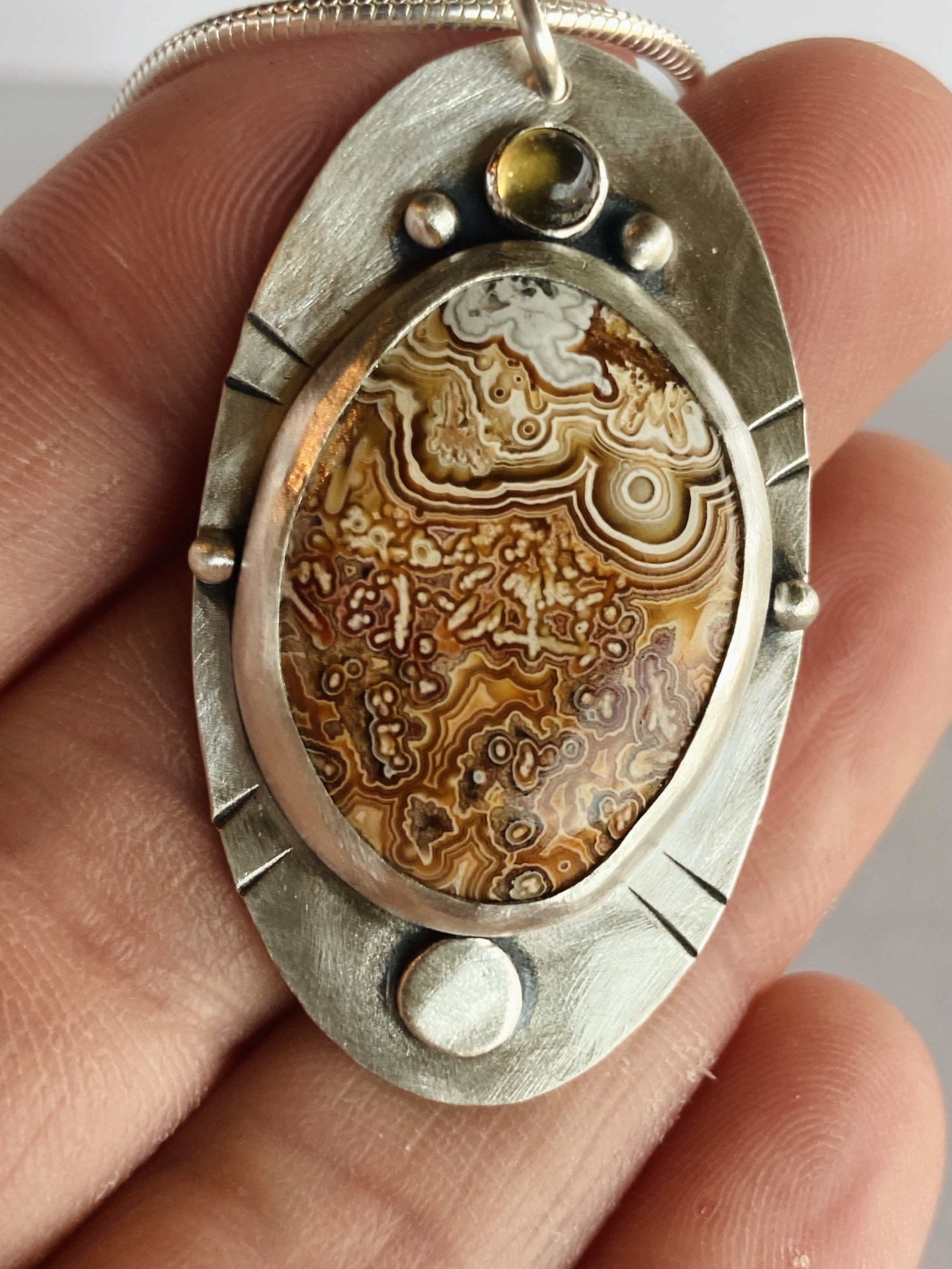 Crazy Lace Agate Pendant