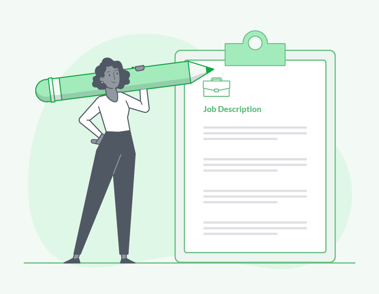 Woman analyzing a job description