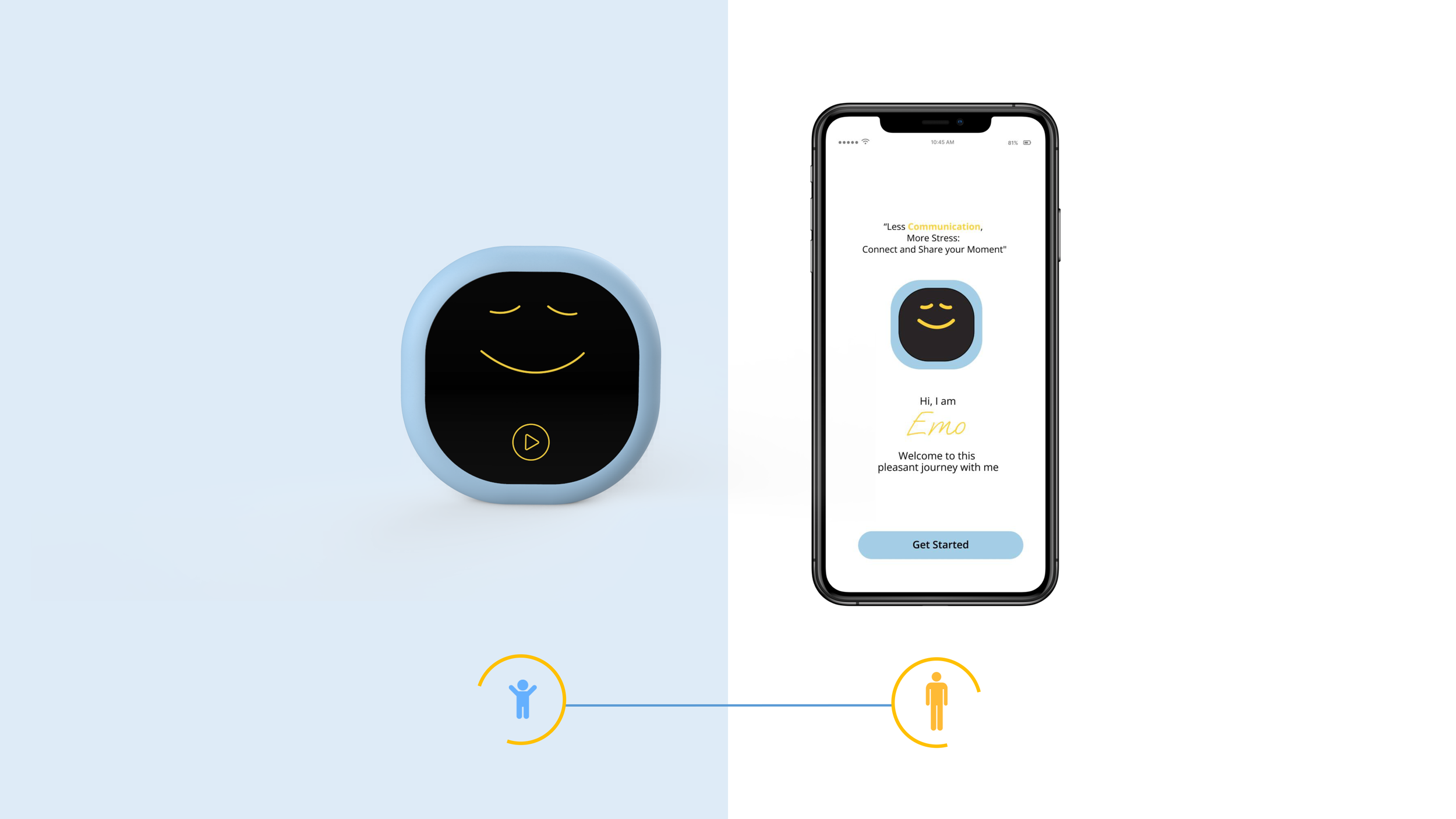 Parents, stay connected through the intuitive app. Children, express and share feelings effortlessly with the engaging smart tool.