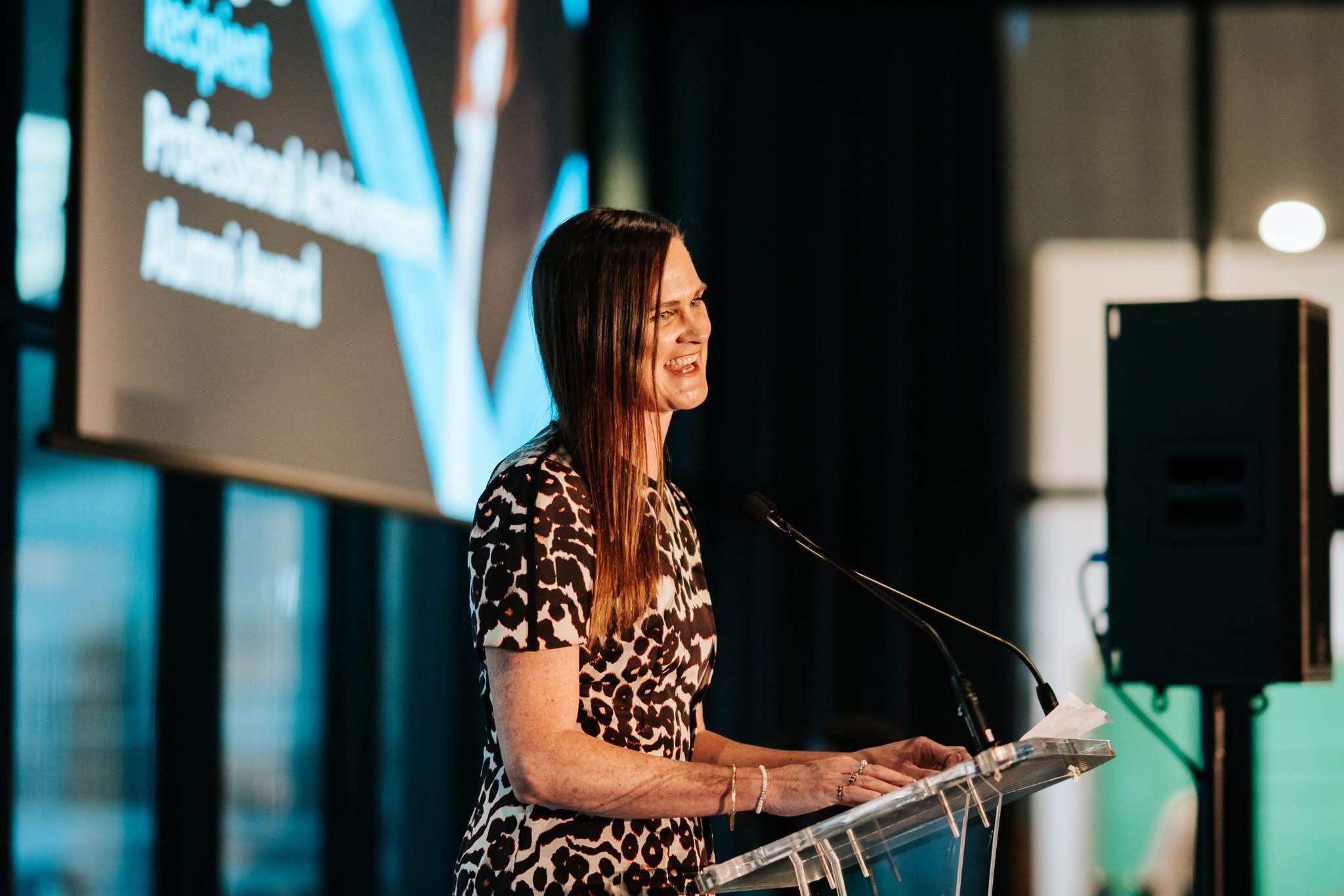 Lucy Byrne speaking as a keynote