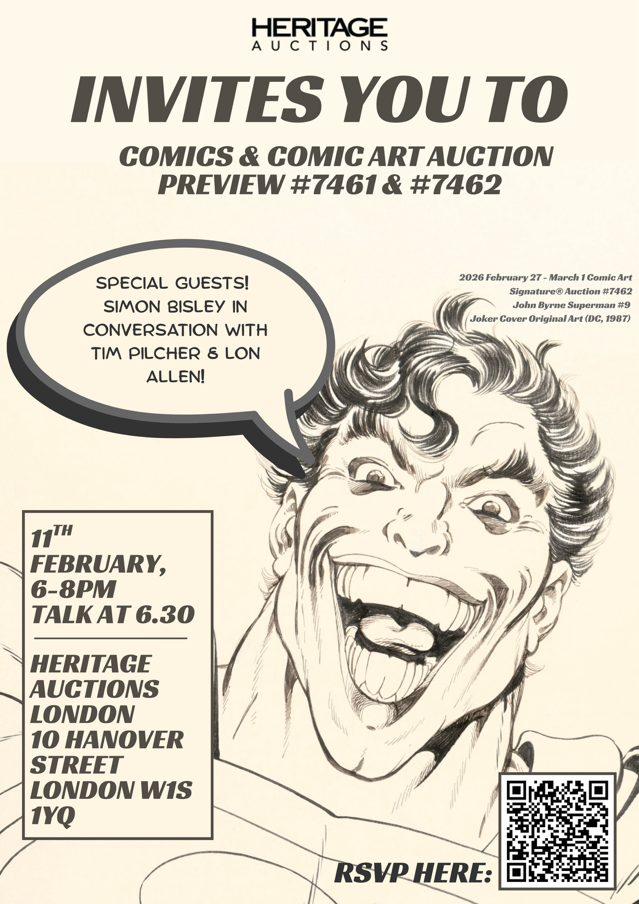 Heritage Auctions London Preview Features Live Conversation with Legendary Artist Simon Bisley on Feb. 11
