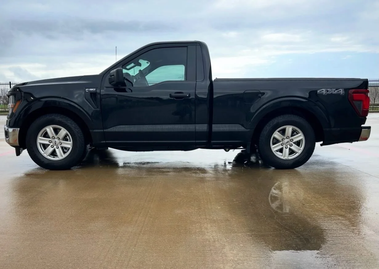 Rainy day @ridetechsuspension install with their 3/5 performance lowering kit and rear sway bar. Hit us up for all your Ford F150 upgrade needs! Snap and Acima financing so you can buy now, and pay later.