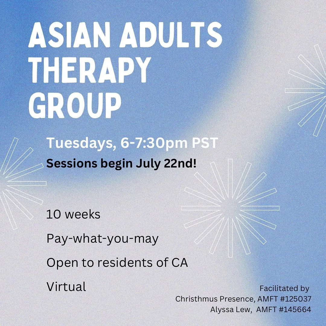 💬 Do you or someone you know want a supportive group of Asians?
🔗 Check out the link in my bio for more information and form to express interest!
🗓️ Sessions start on July 22nd, enrollment closes Aug 5th