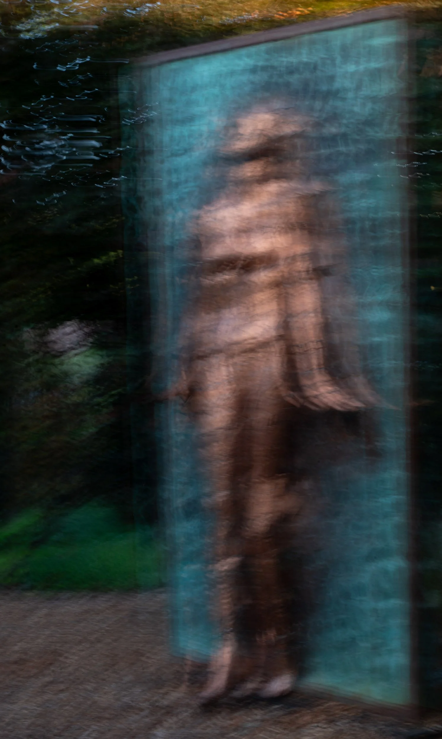 ICM image of a sculpture at Kingsbrae Gardens