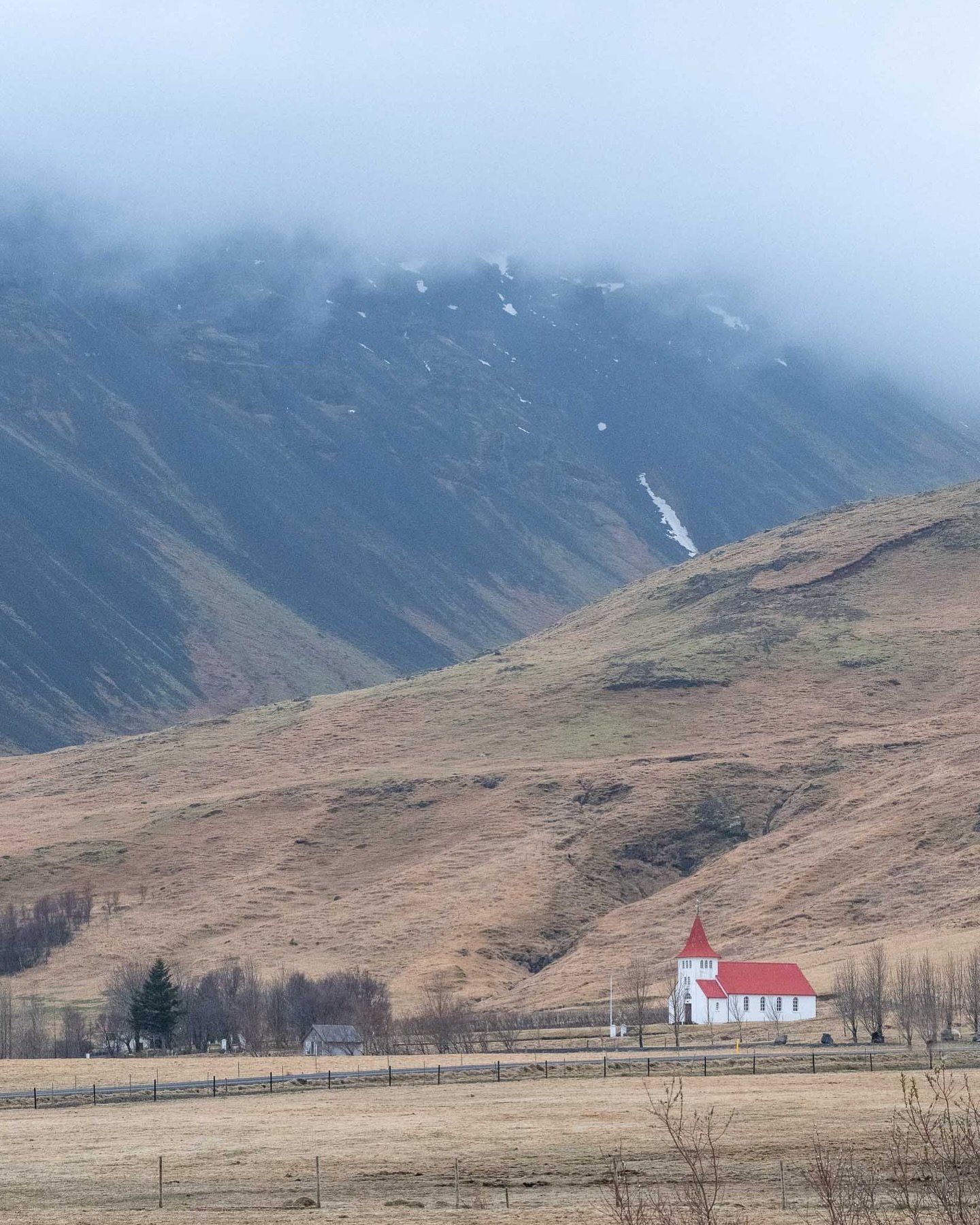 Little church in the clouds and mist #iceland