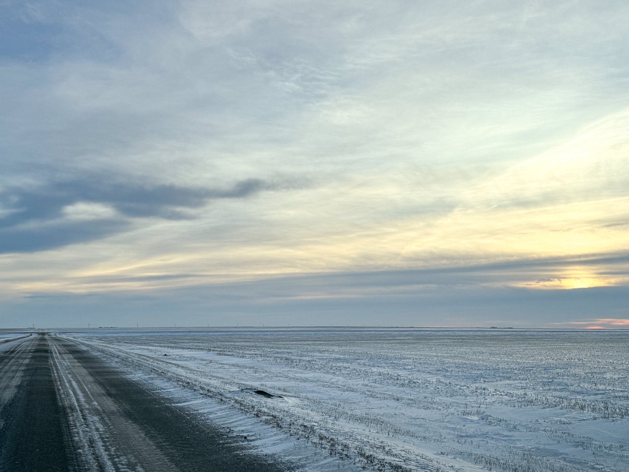 country roads in the winter