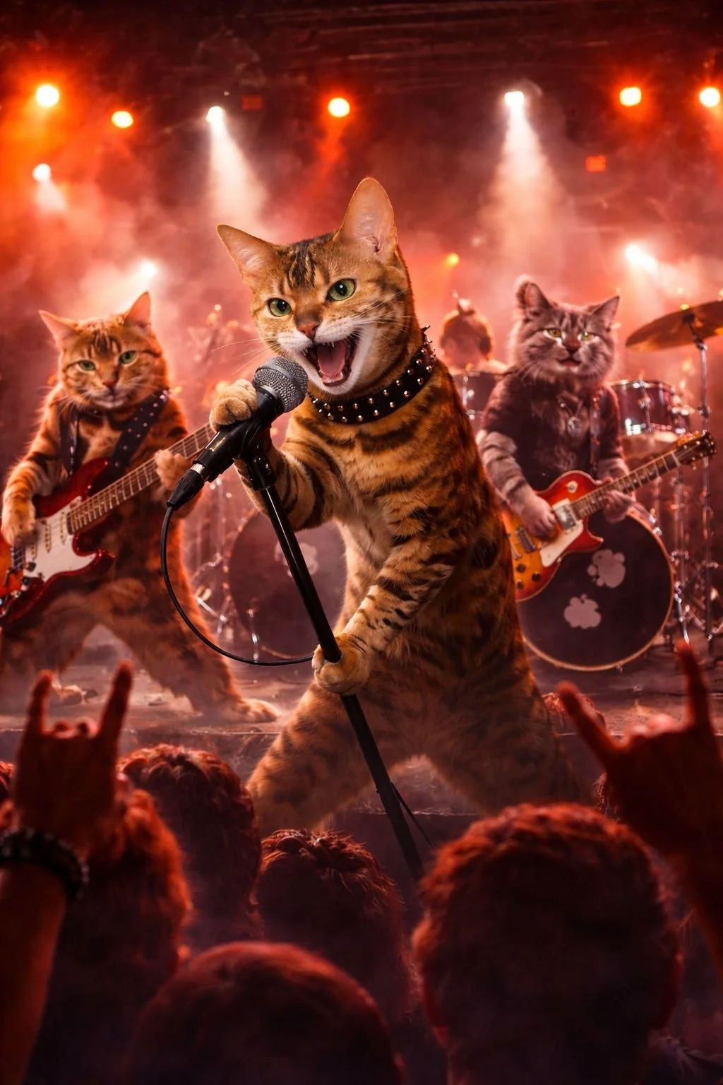 Roxy the bengal cat rock star in an AI generated image