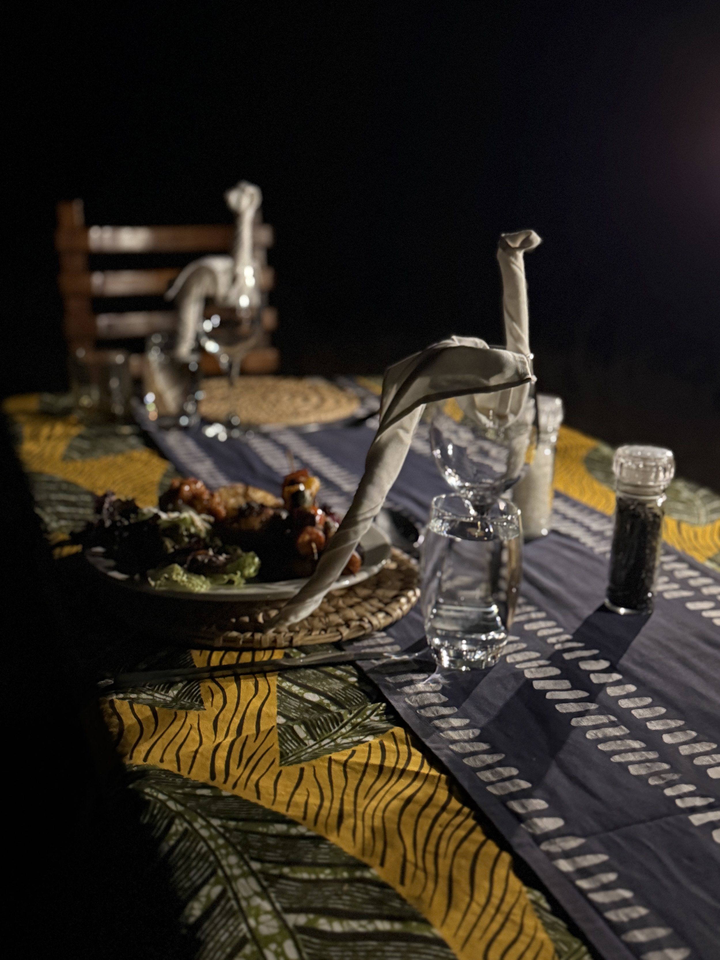 Dinner table setting at Kutali