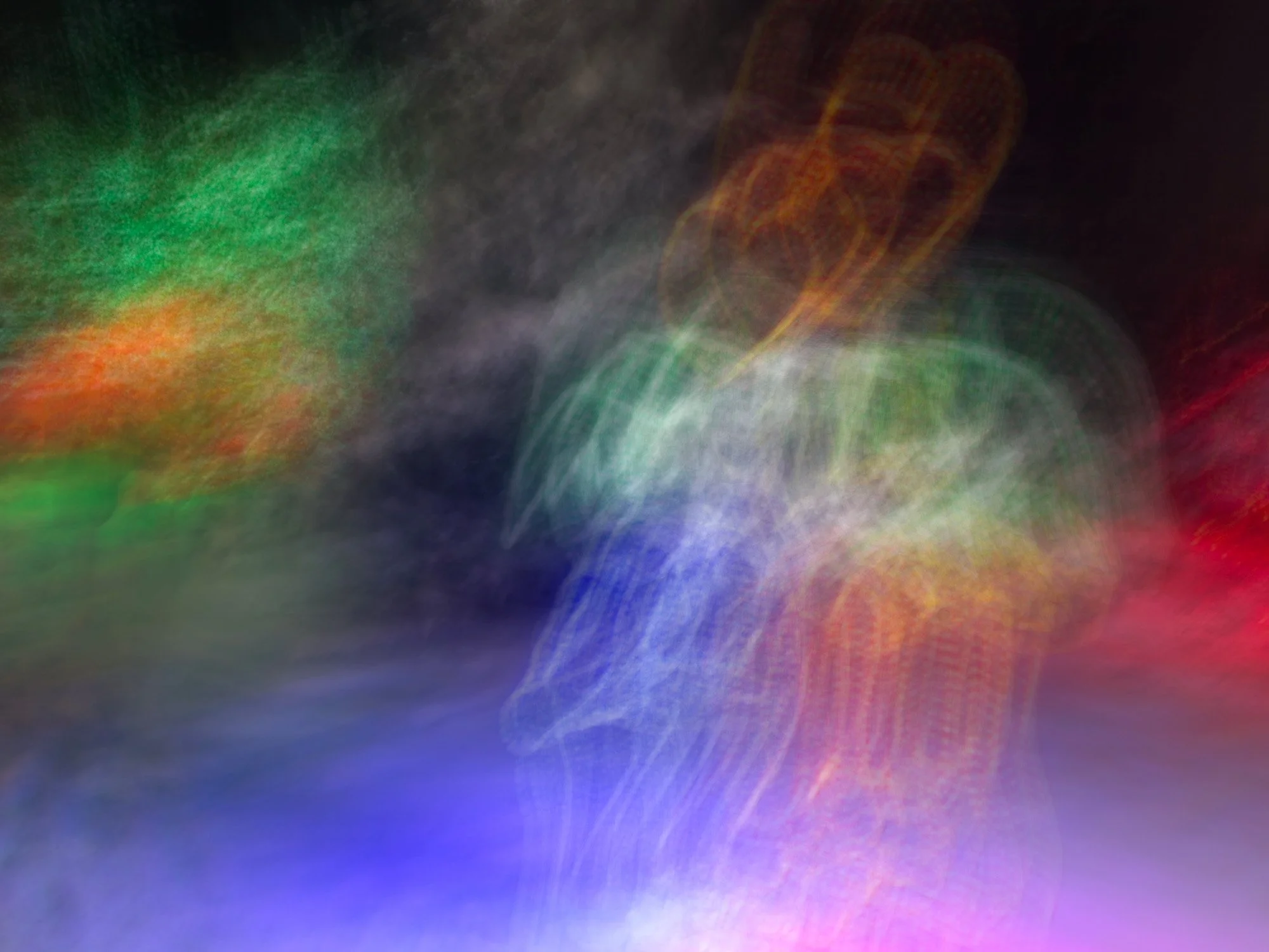 slow shutter speed exposure of Christmas lights