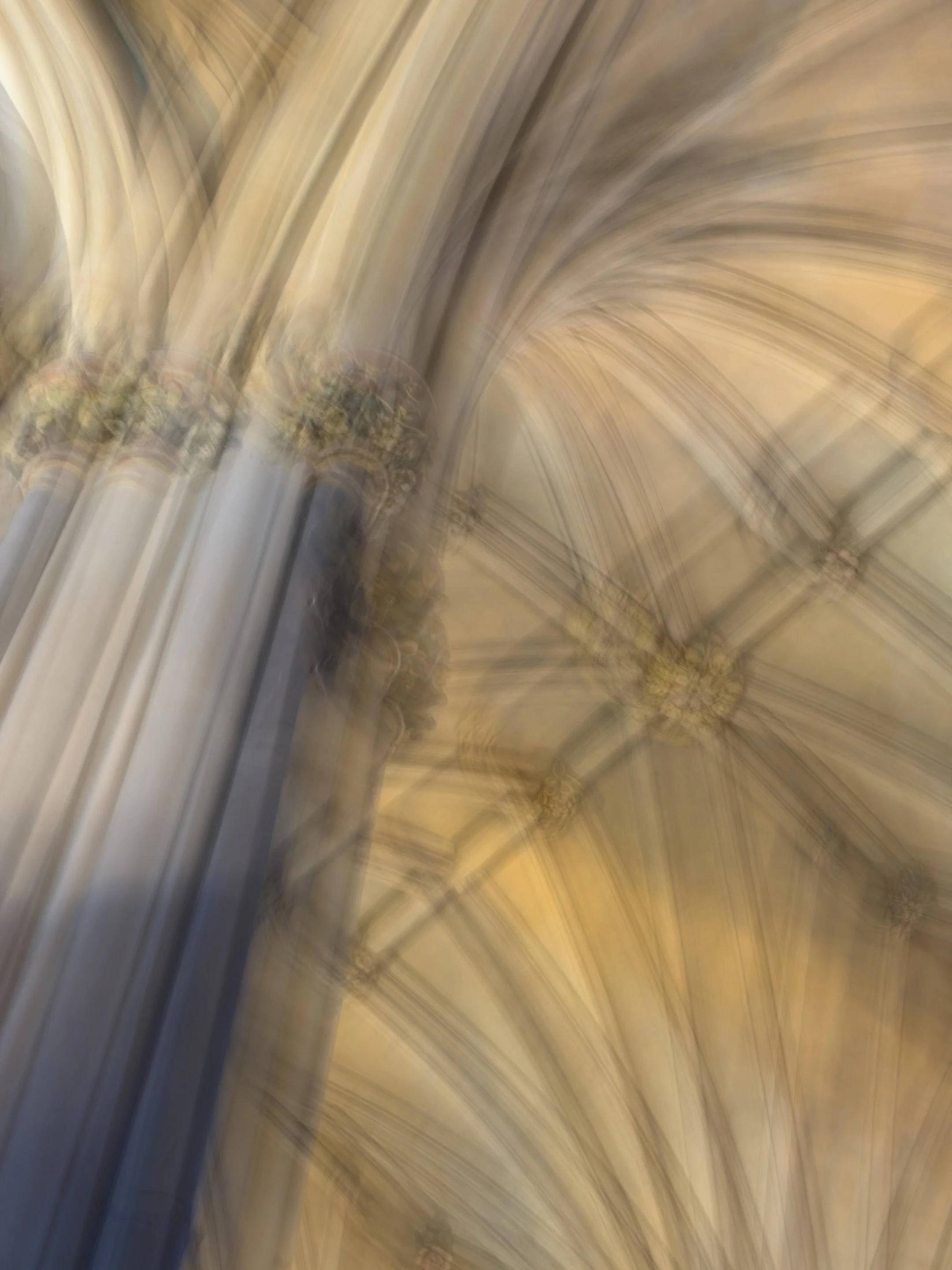 slow shutter speed ICM of a cathedral ceiling