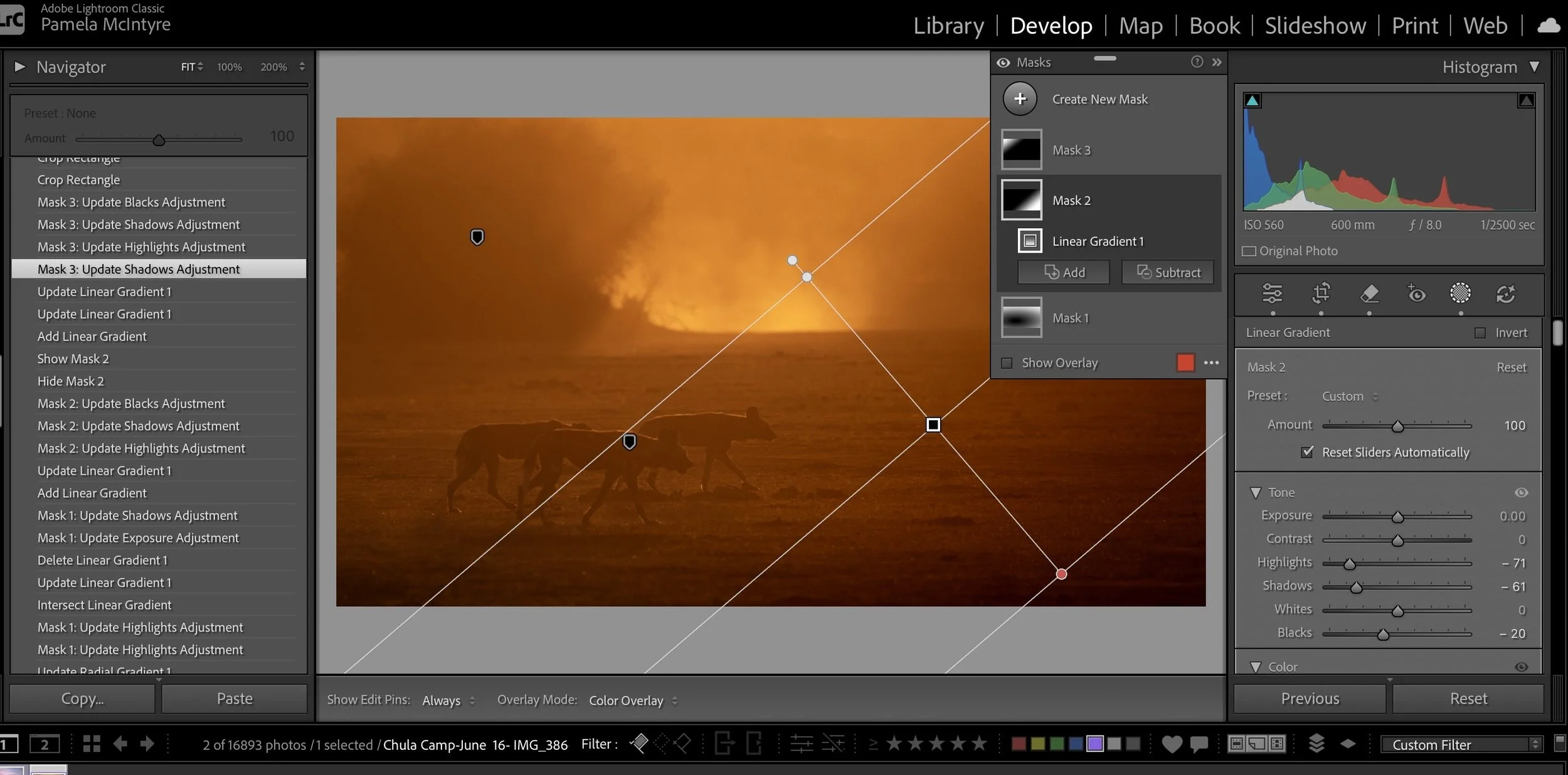 Light room linear gradient mask