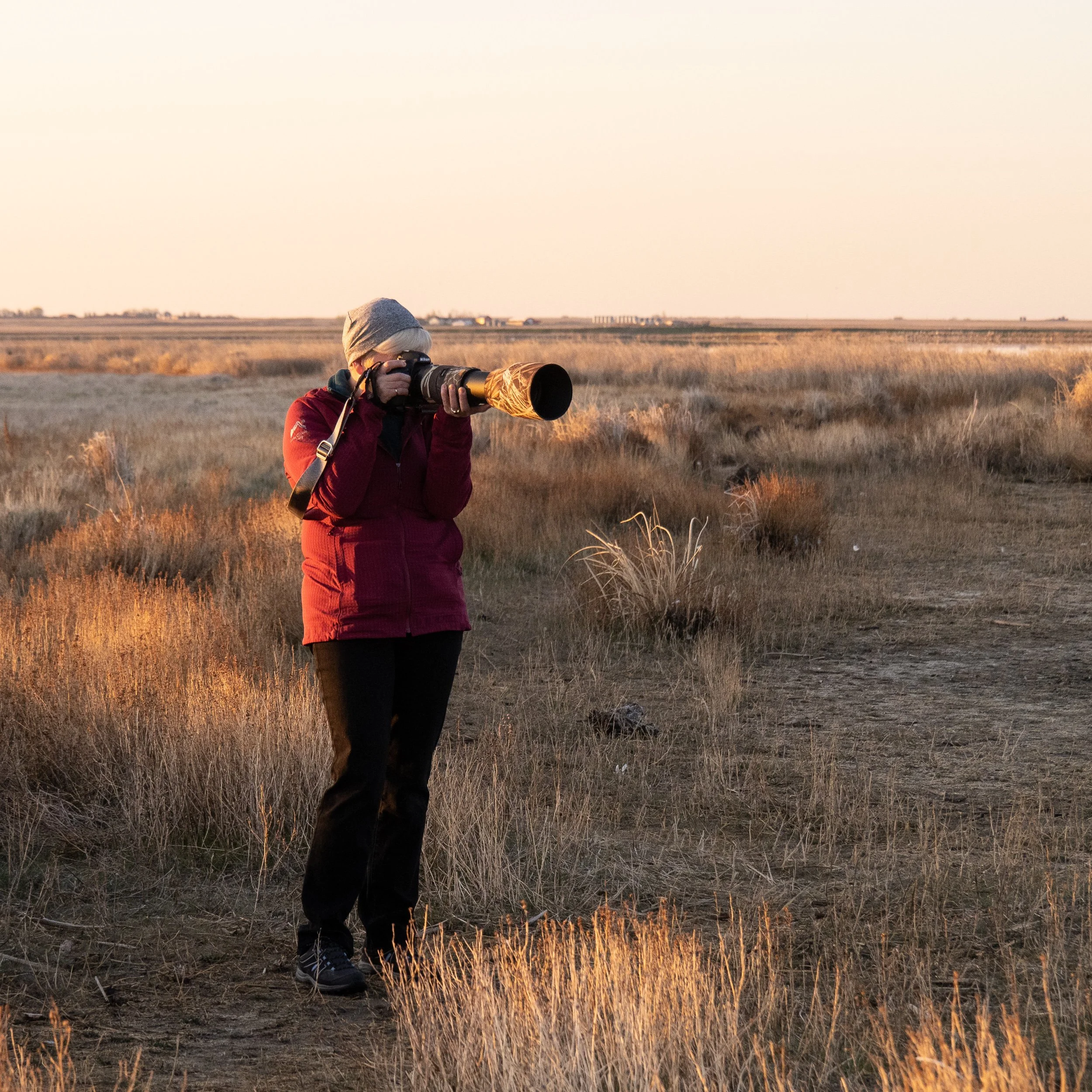 me with my long lens photographing birds