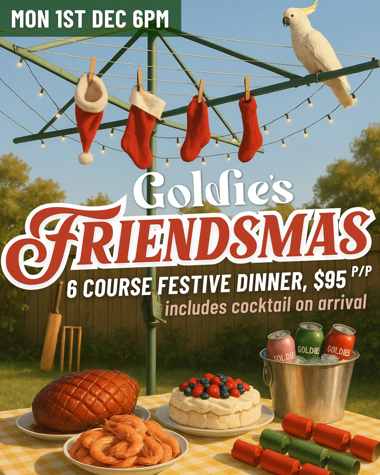 📣 POP-UP DINNER: Join us for Friendsmas! A 6-Course festive feast inspired by the flavours of a typical Aussie Christmas.
📅 Mon 1st Dec from 6pm
🍸 Cocktail on arrival
🎟️ $95 p/p
No in-laws, no stress, no awkward Secret Santa... (but maybe a few C