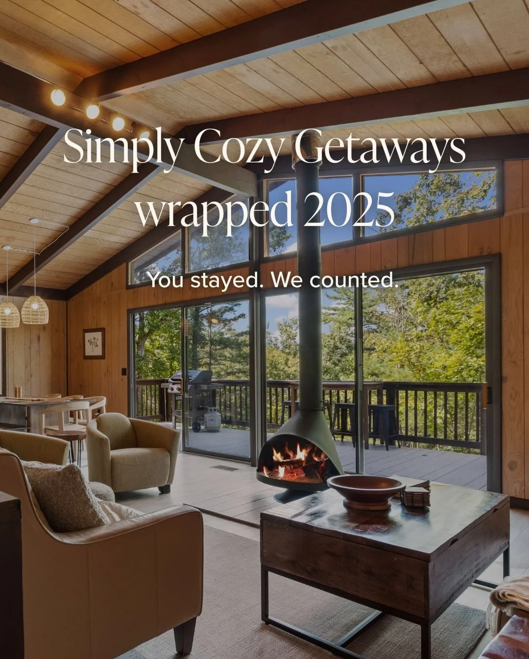 Here&rsquo;s your Simply Cozy Getaway 2025 wrapped! 

You stayed, and we counted. Yes, because numbers can be fun sometimes 😉

#simplycozygetaways #shenandoahvibes #spotifywrapped #yearinreview #wrappingup2025