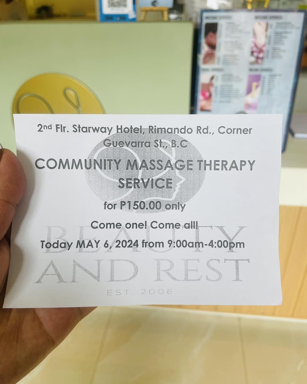 Community massage therapy service for only 150 🙂