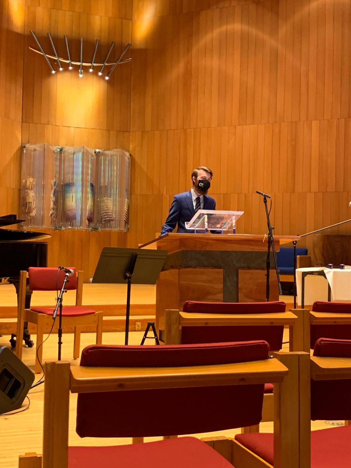 Leading T'filah at HUC-JIR during COVID