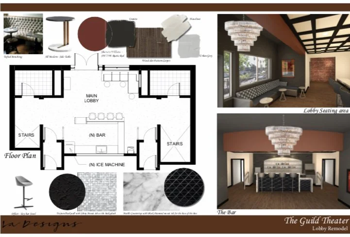 COMMERCIAL | GUILD THEATER - LOBBY RENNOVATION FLOOR PLAN & MATERIAL BOARD