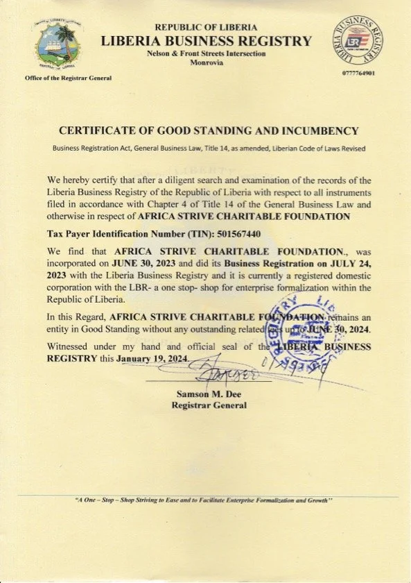 Liberian Business Certificate Africa Strives Foundation liberian-business-certificate-africa-strives-foundation