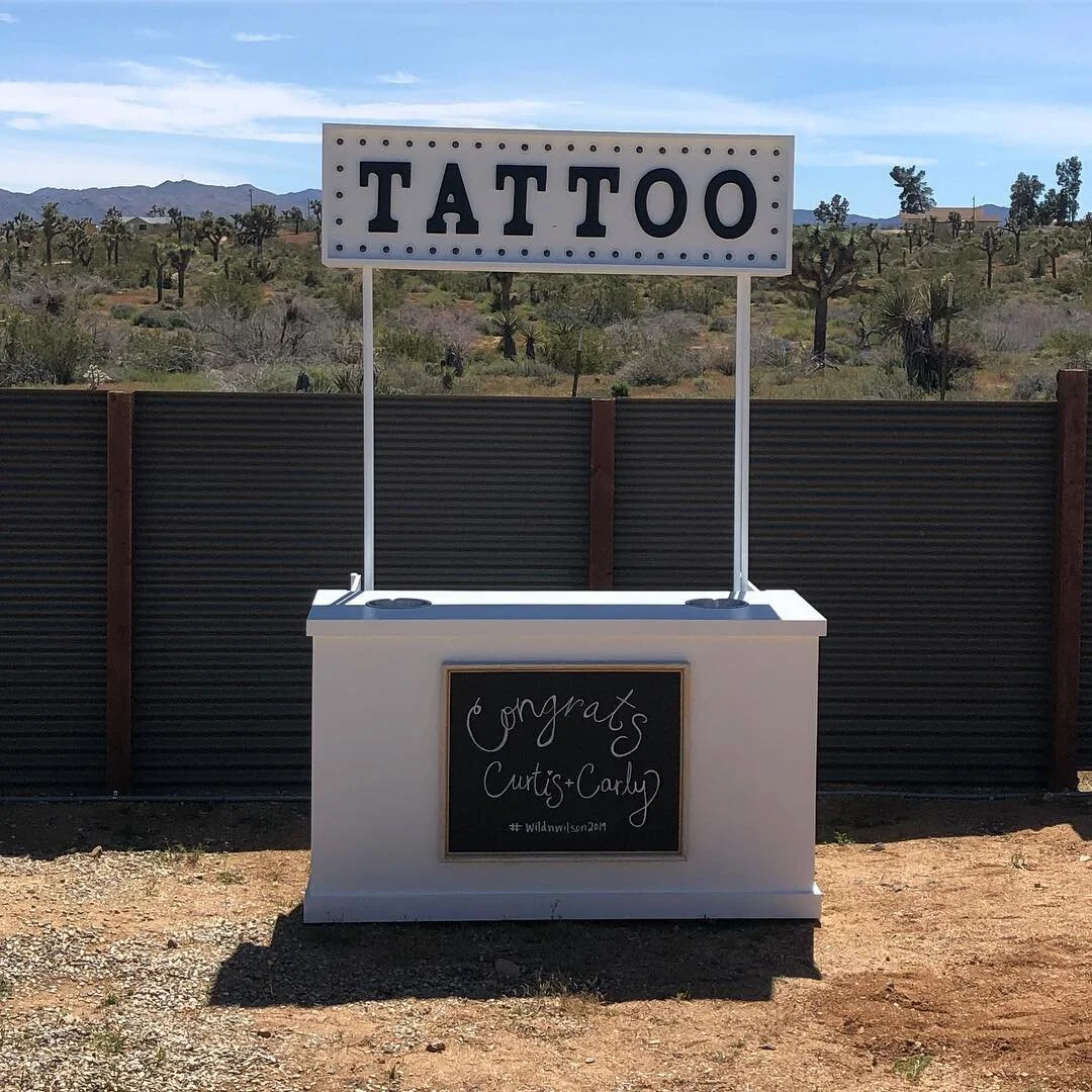 Custom tattoo booth for weddings and special events made for @thetattoobooth