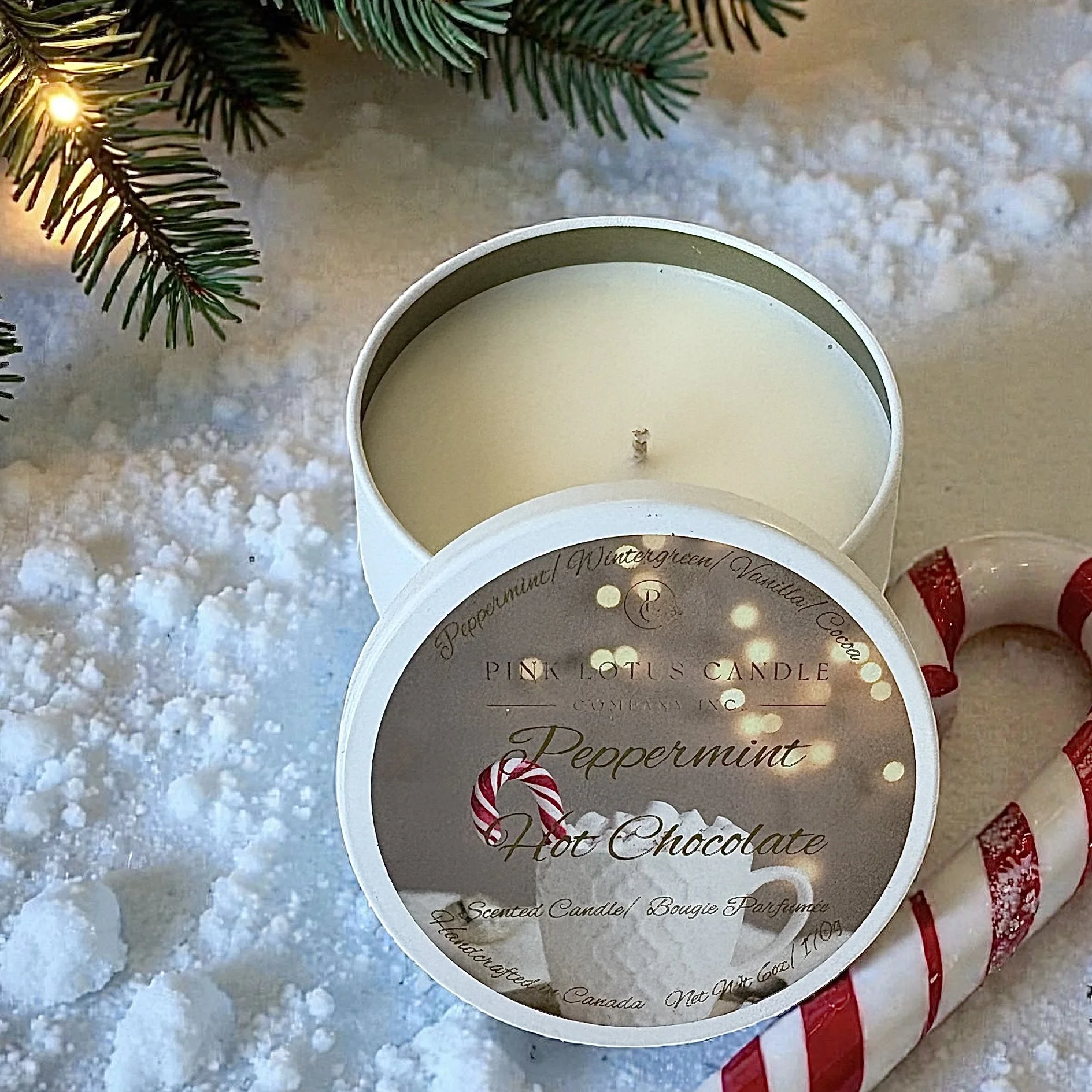 Peppermint Hot Chocolate Scented Candle - Classic Tin